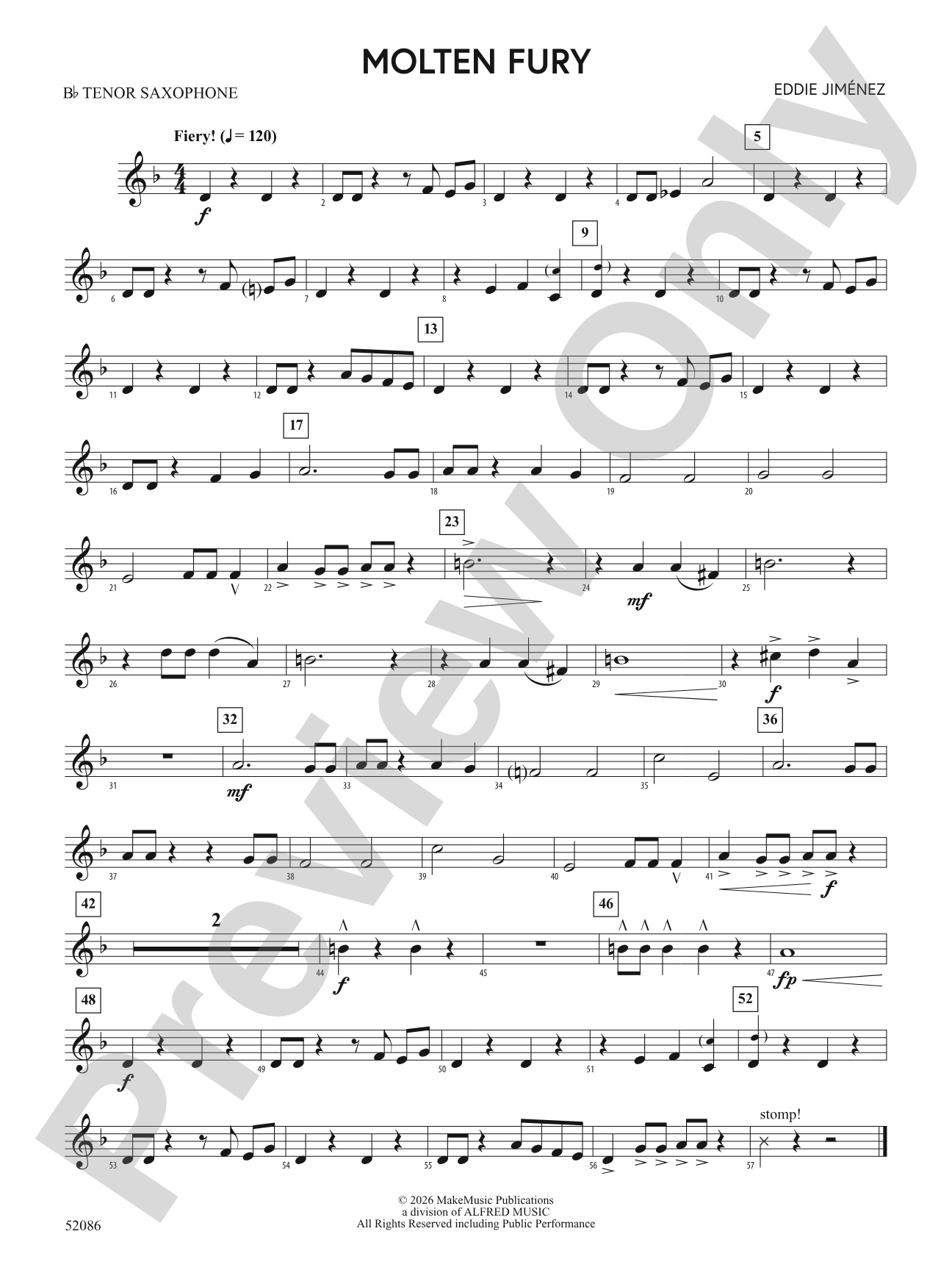 Molten Fury: B-flat Tenor Saxophone