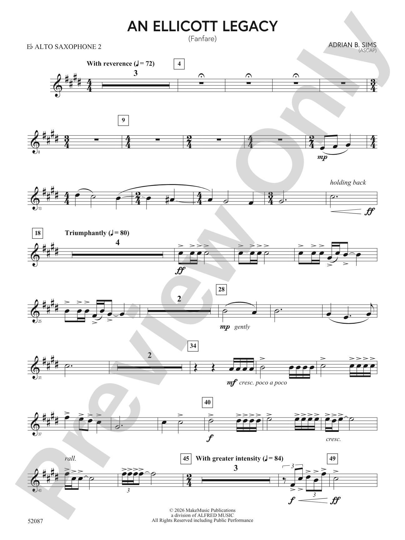 An Ellicott Legacy: 2nd E-flat Alto Saxophone