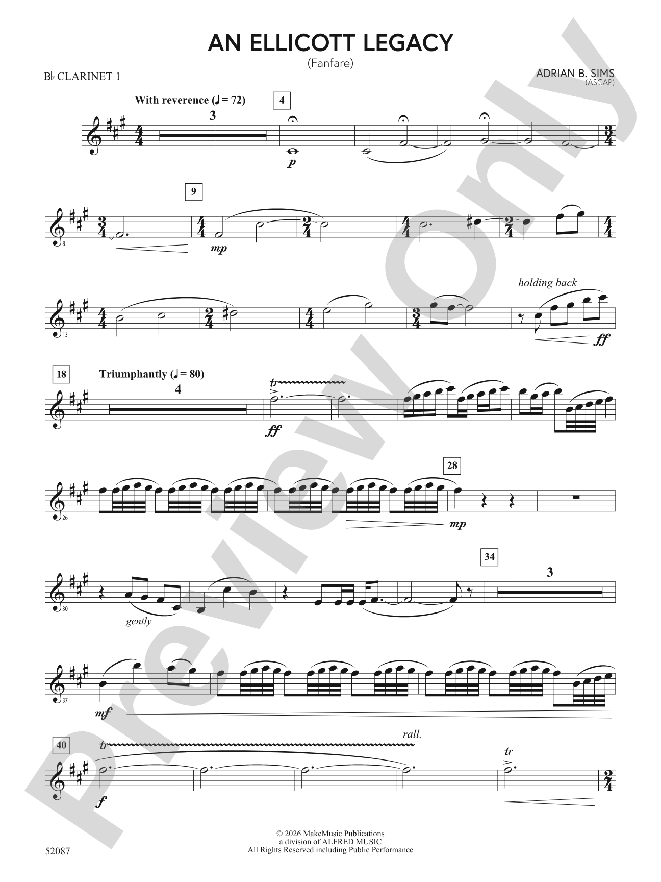 An Ellicott Legacy: 1st B-flat Clarinet