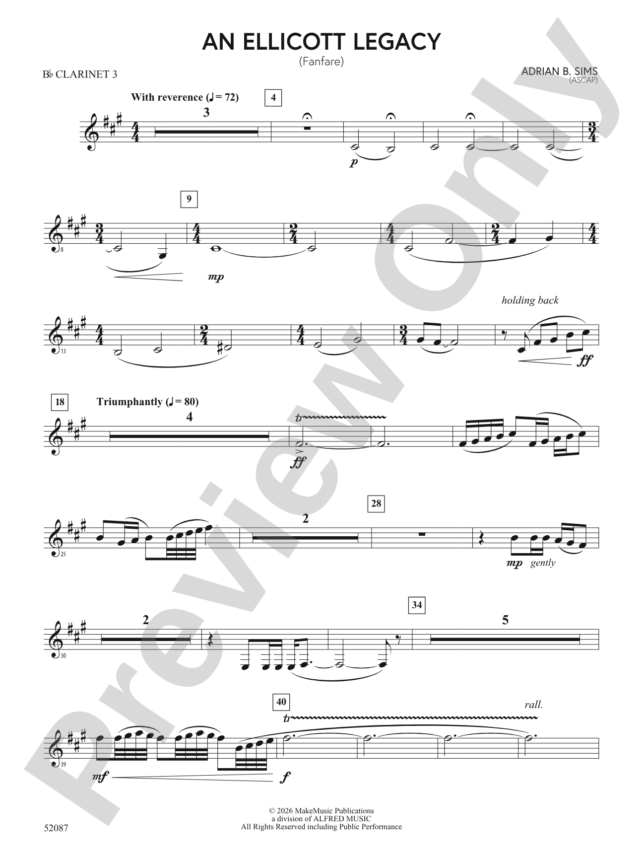 An Ellicott Legacy: 3rd B-flat Clarinet