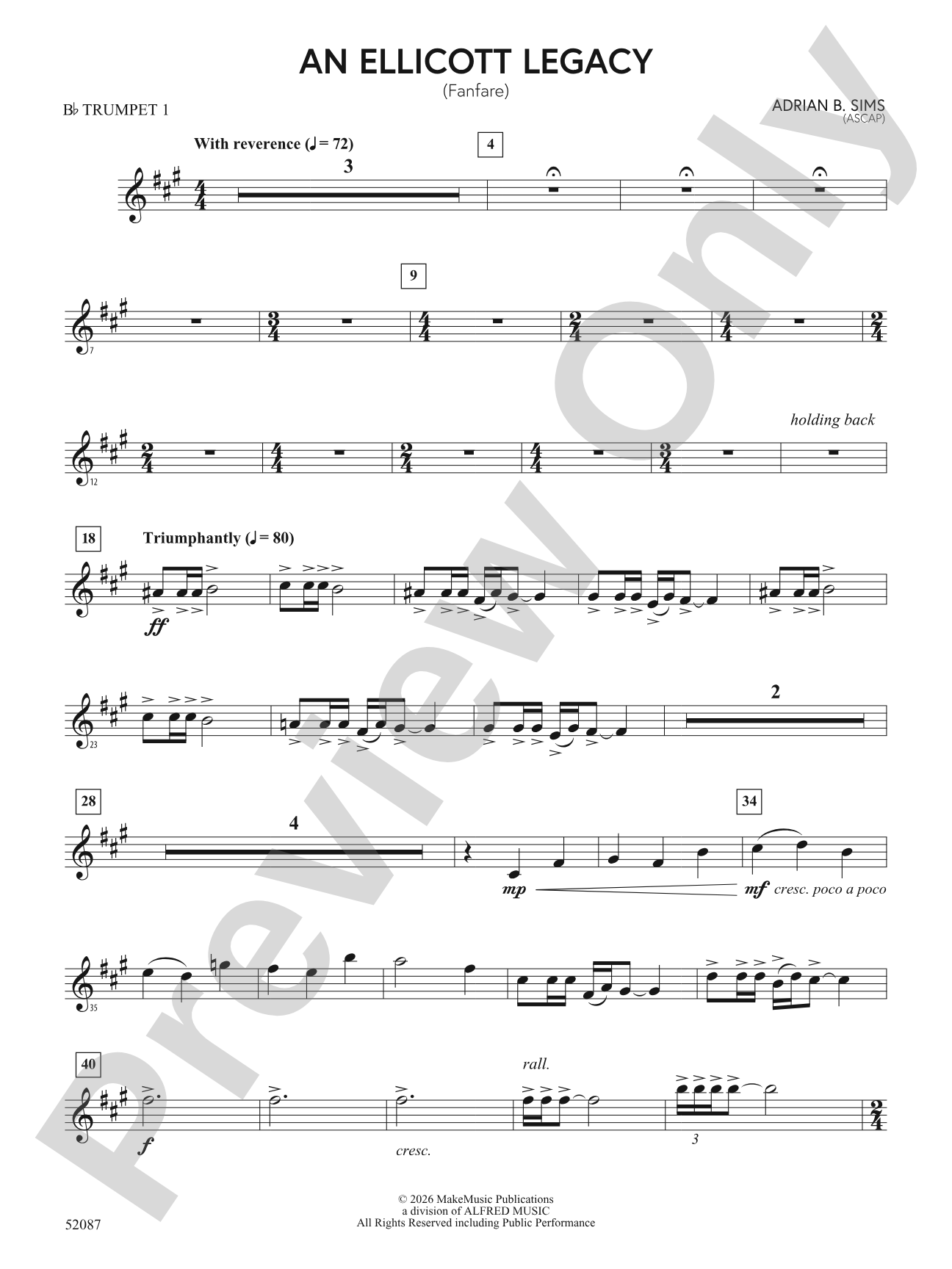 An Ellicott Legacy: 1st B-flat Trumpet
