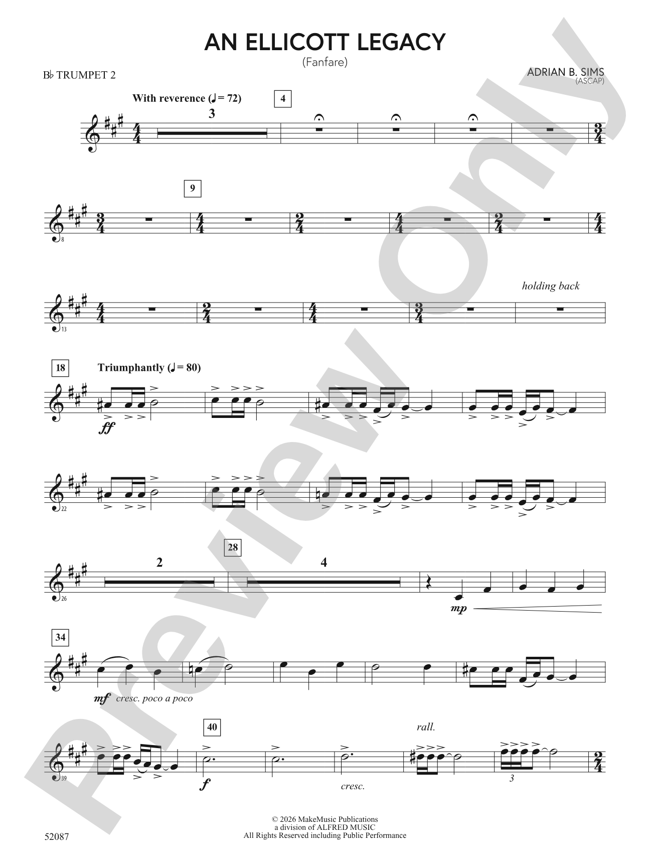 An Ellicott Legacy: 2nd B-flat Trumpet