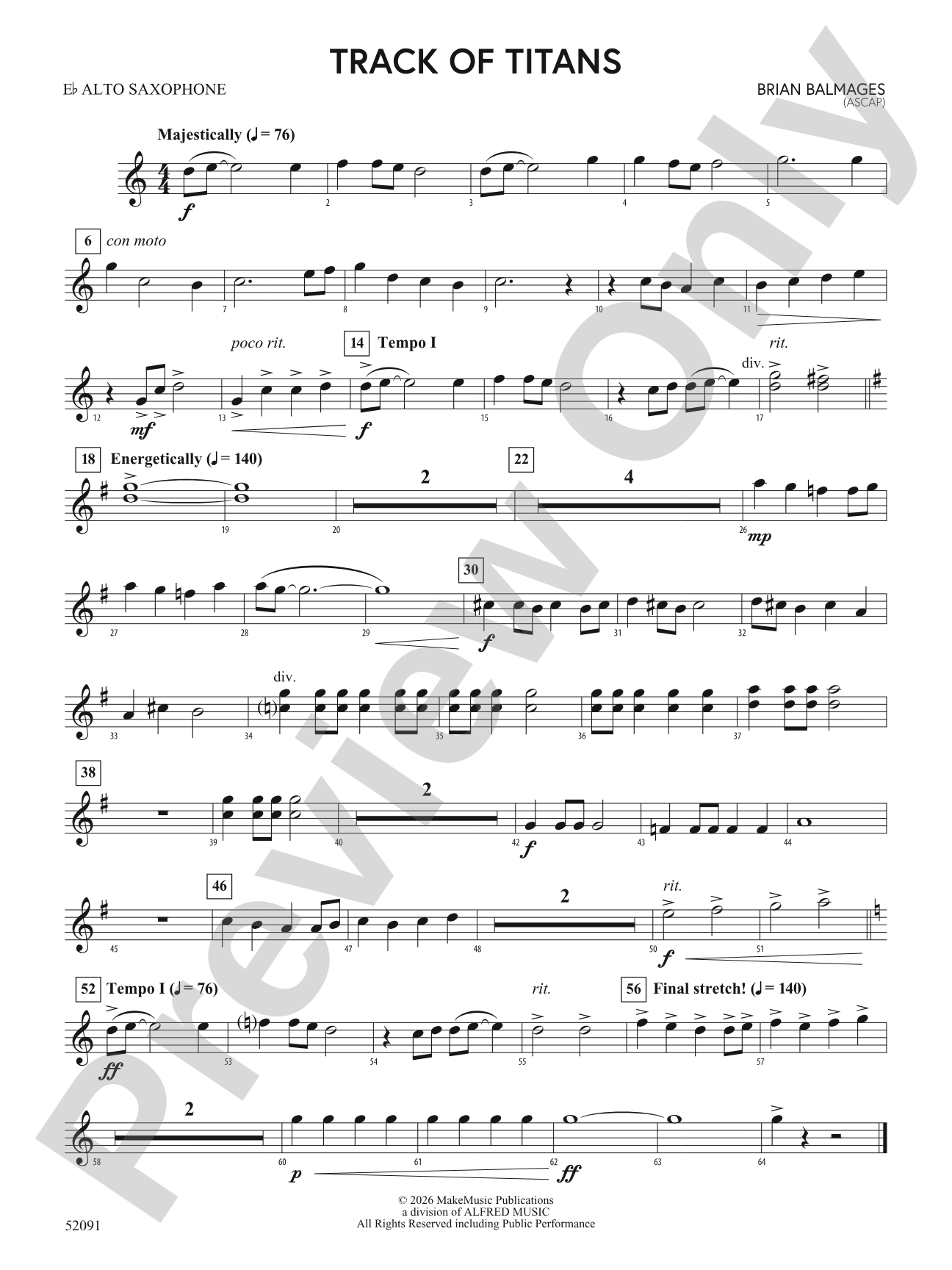 TRACK OF TITANS/MDB: E-flat Alto Saxophone