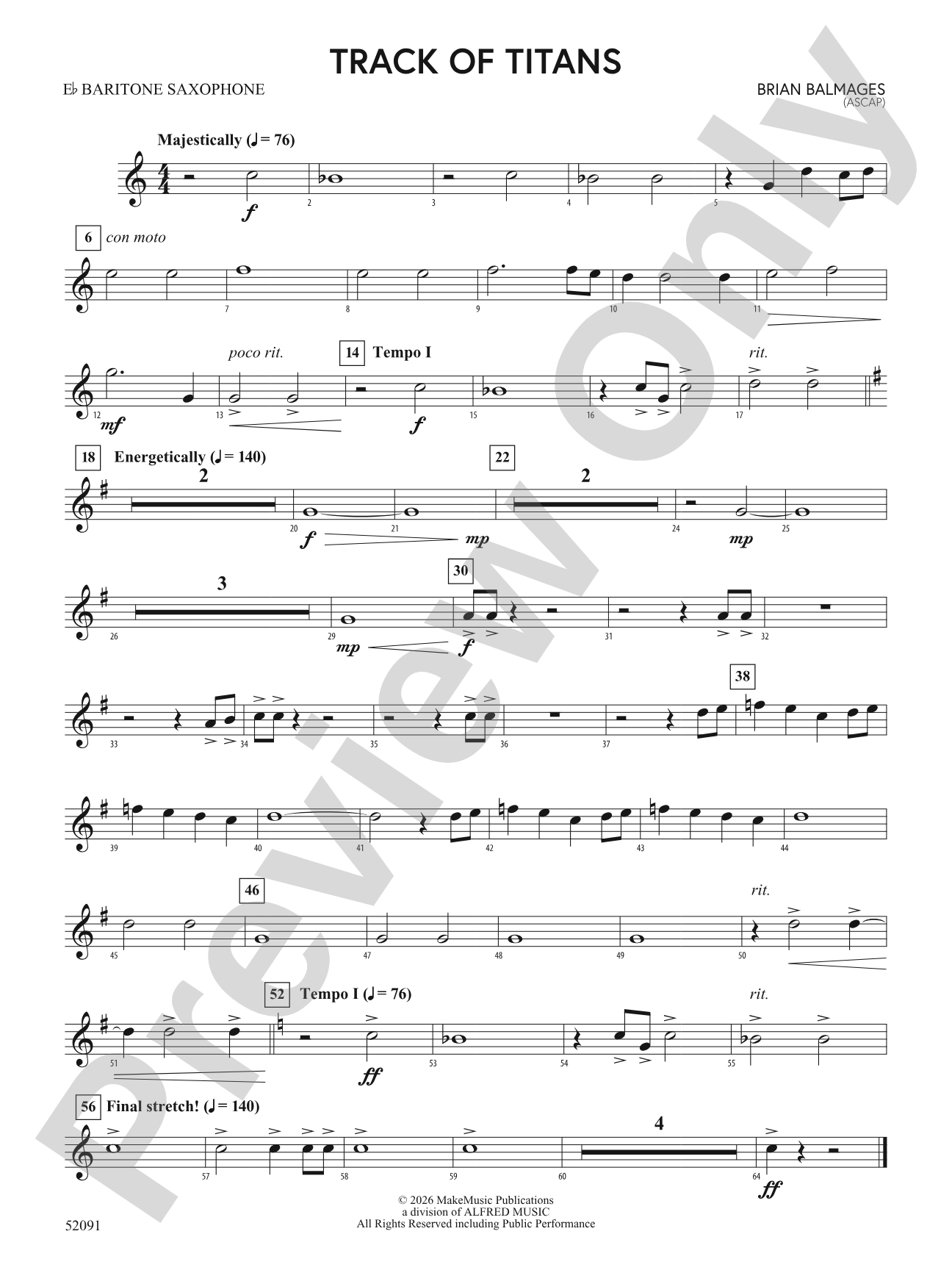 TRACK OF TITANS/MDB: E-flat Baritone Saxophone