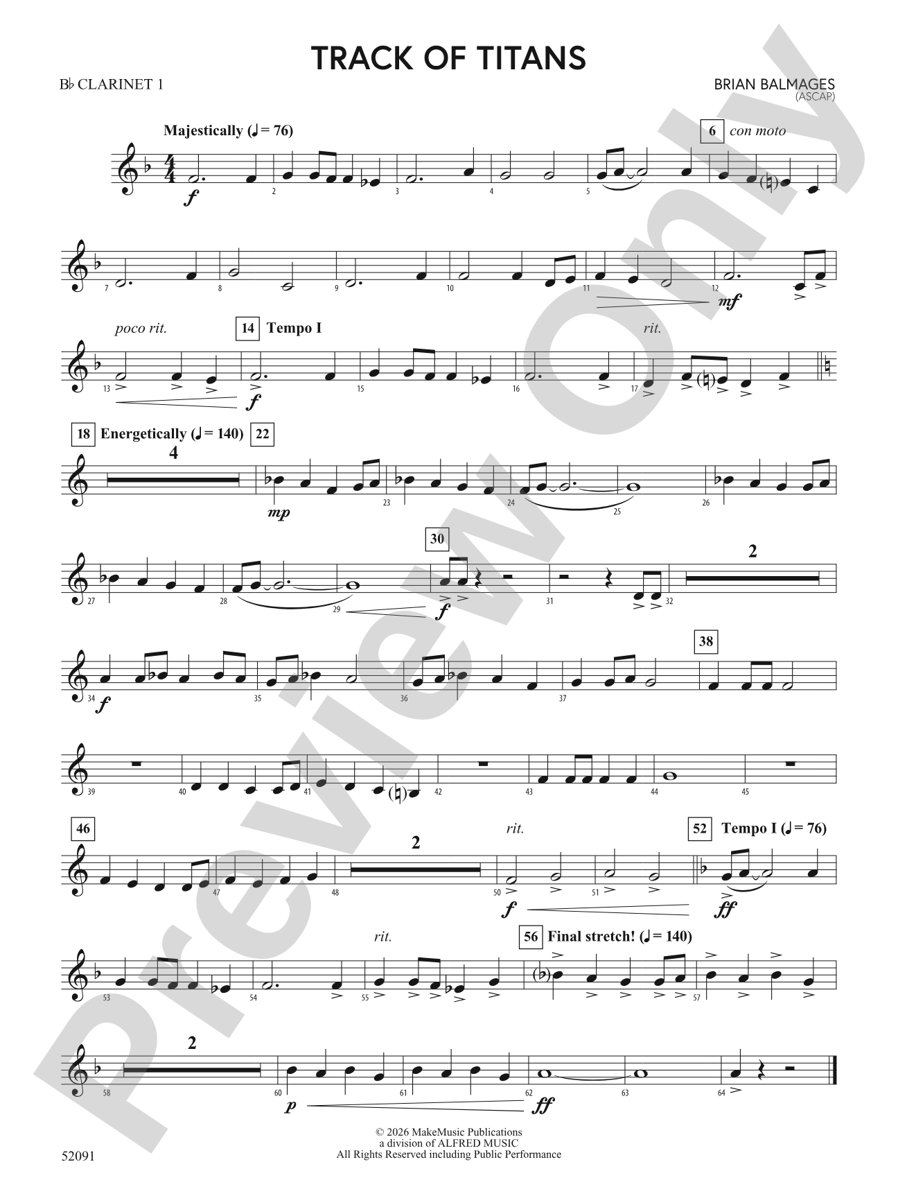 TRACK OF TITANS/MDB: 1st B-flat Clarinet