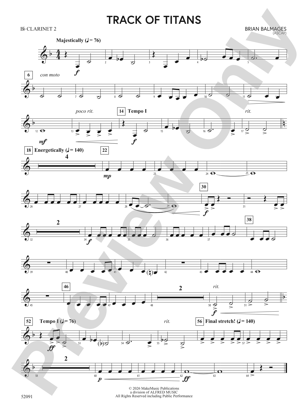 TRACK OF TITANS/MDB: 2nd B-flat Clarinet