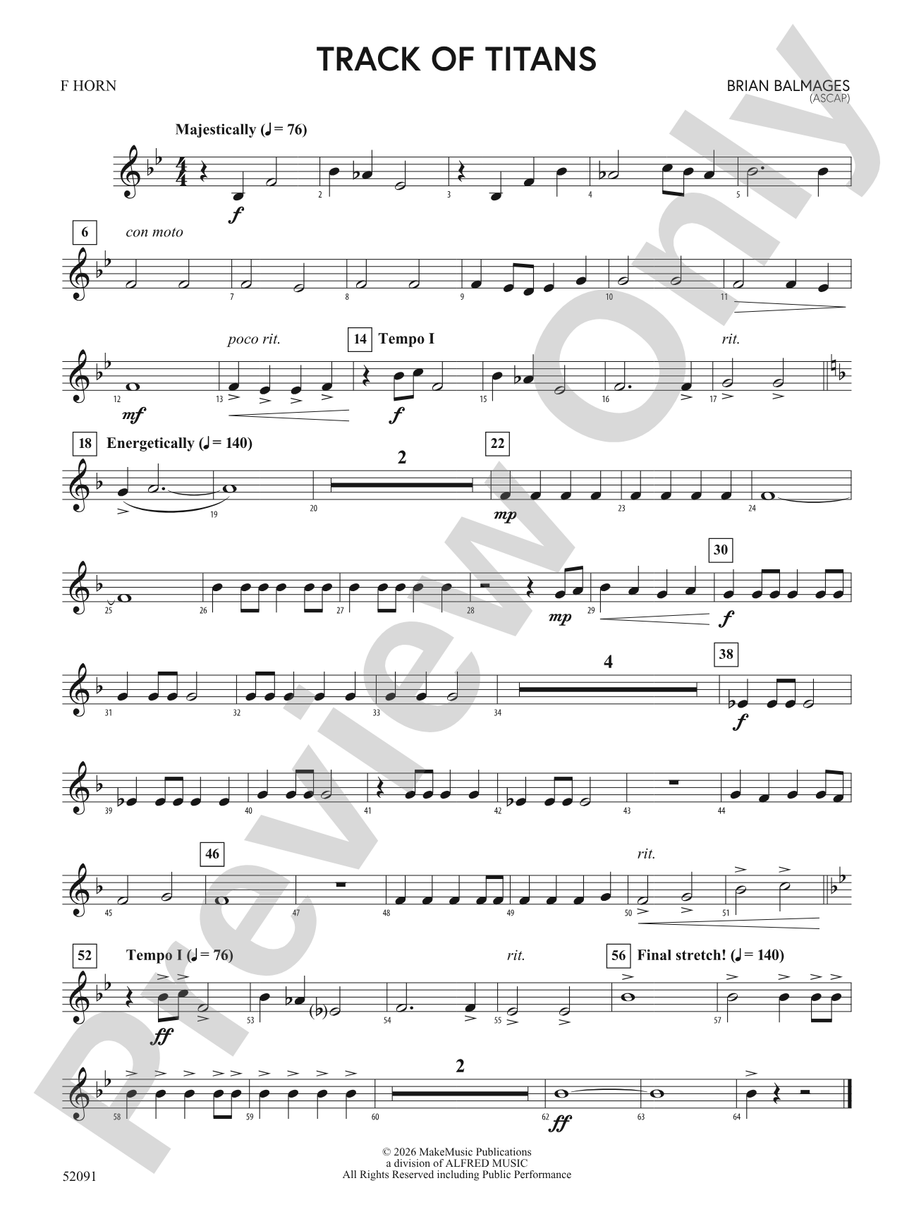 TRACK OF TITANS/MDB: 1st F Horn