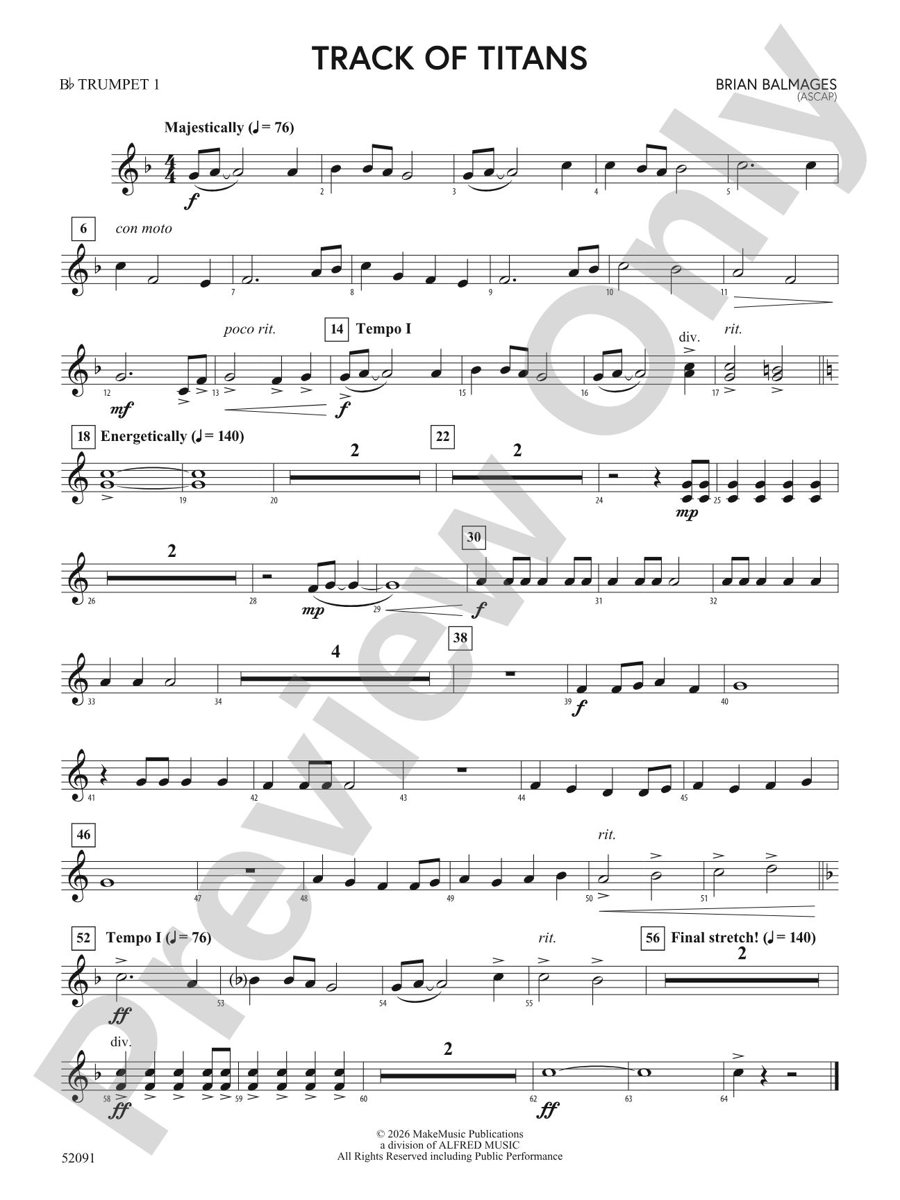 TRACK OF TITANS/MDB: 1st B-flat Trumpet