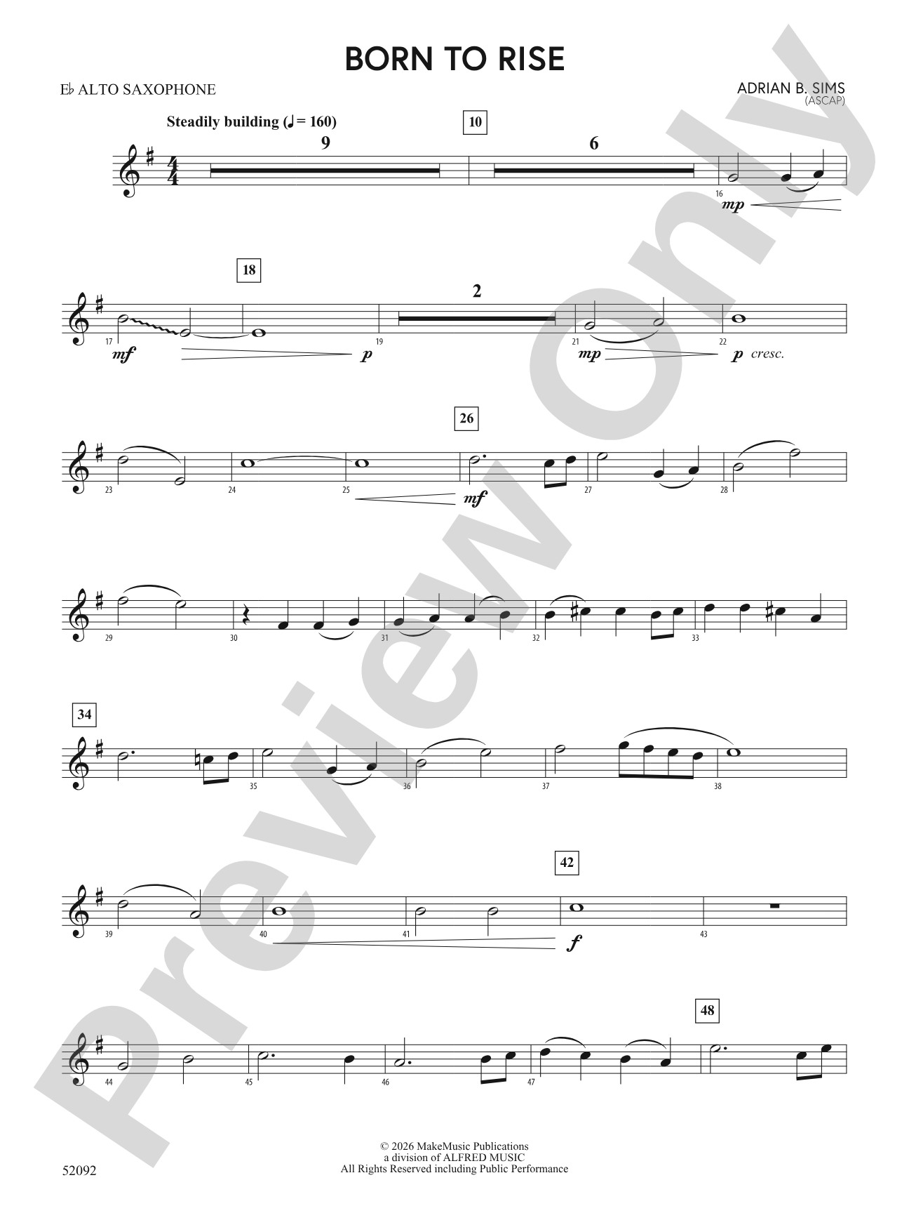 BORN TO RISE/MYB: E-flat Alto Saxophone