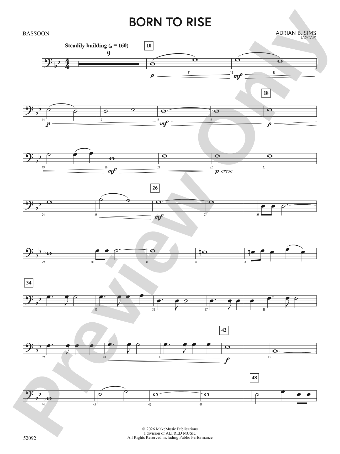 BORN TO RISE/MYB: Bassoon