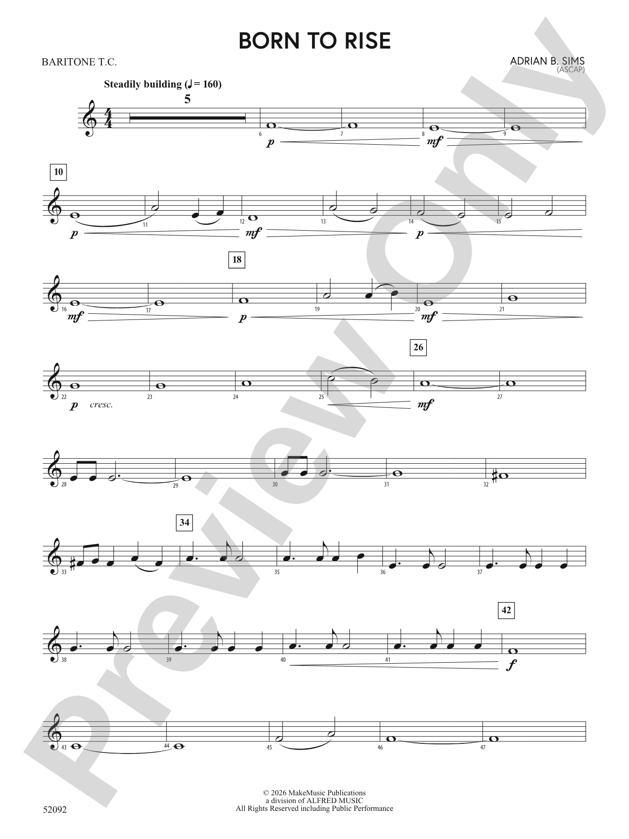 BORN TO RISE/MYB: Baritone T.C.
