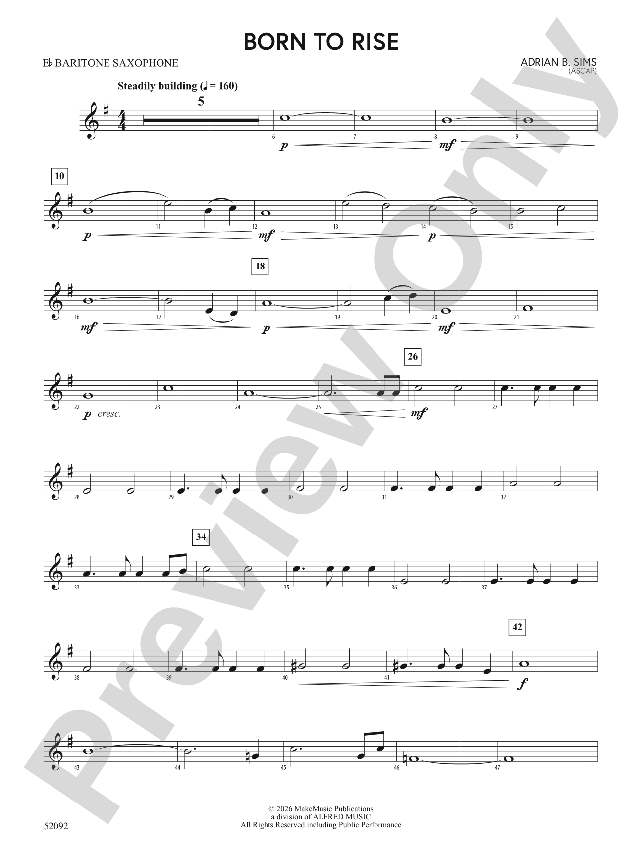 BORN TO RISE/MYB: E-flat Baritone Saxophone