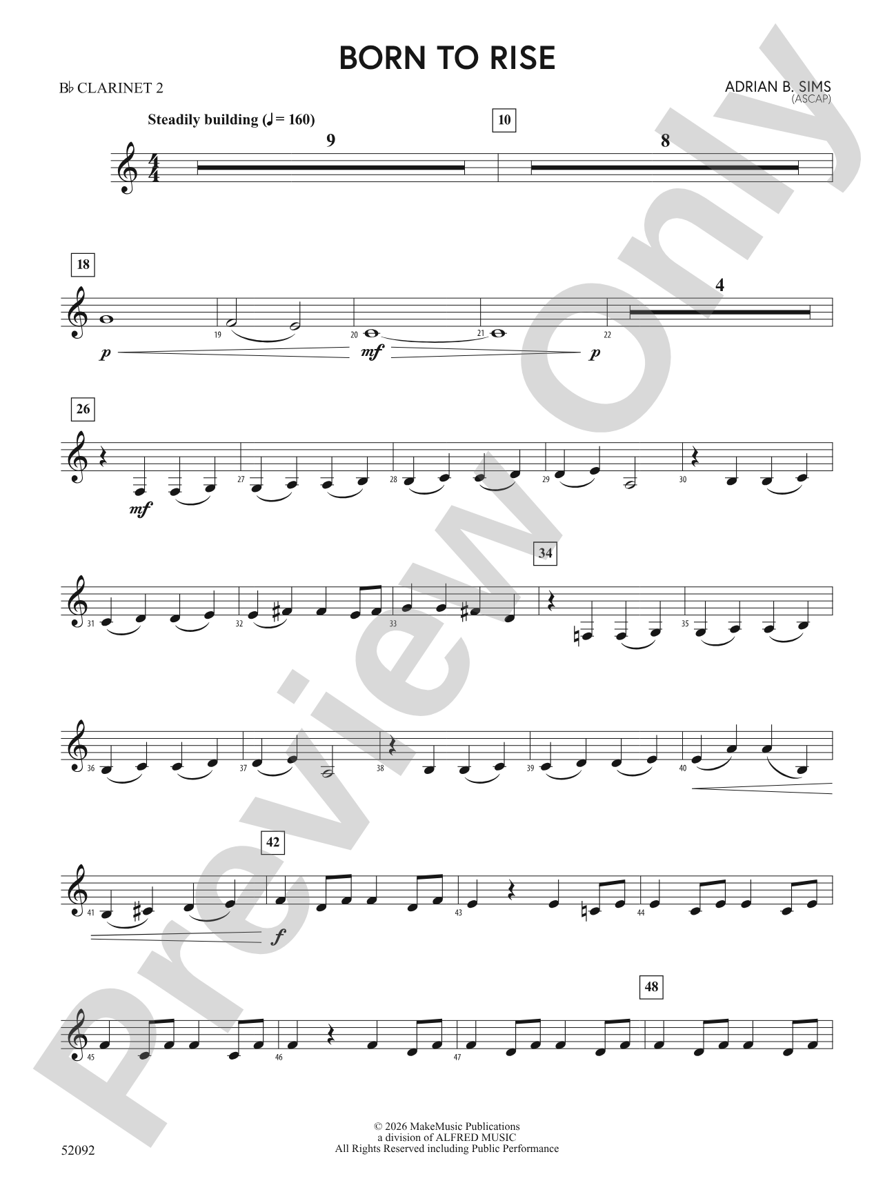 BORN TO RISE/MYB: 2nd B-flat Clarinet