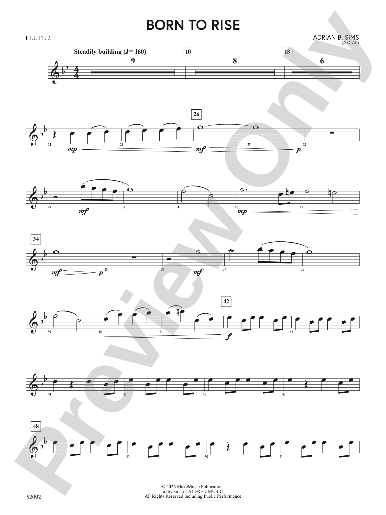 BORN TO RISE/MYB: 2nd Flute