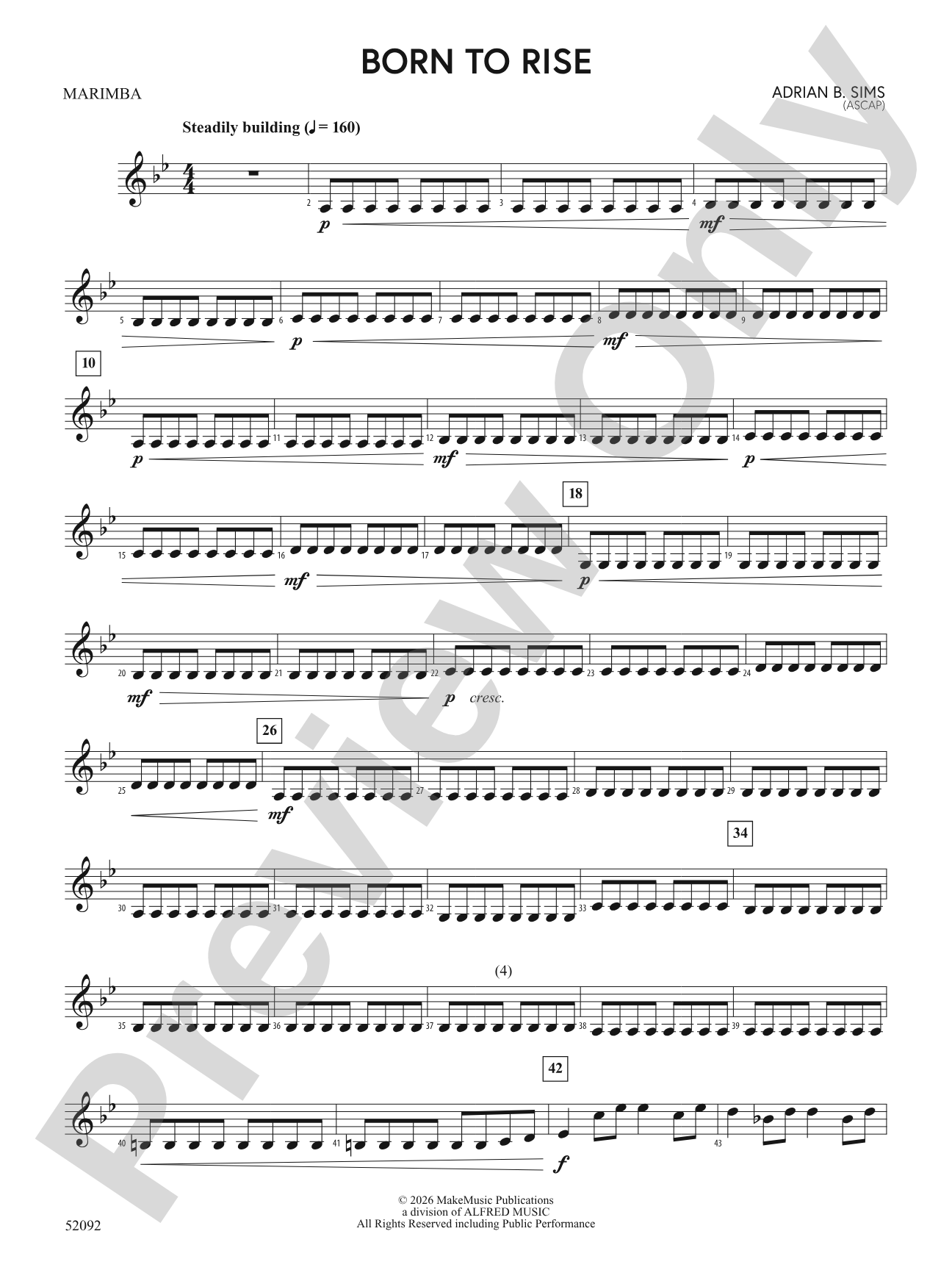 BORN TO RISE/MYB: Marimba