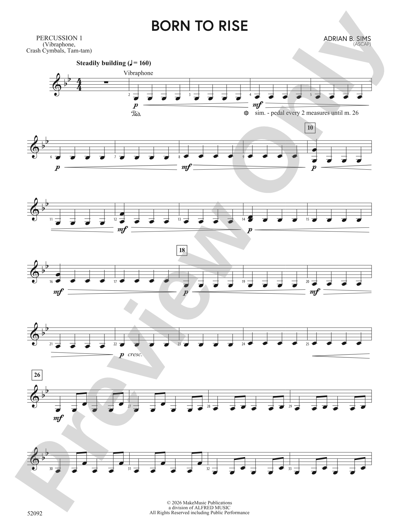 BORN TO RISE/MYB: 1st Percussion
