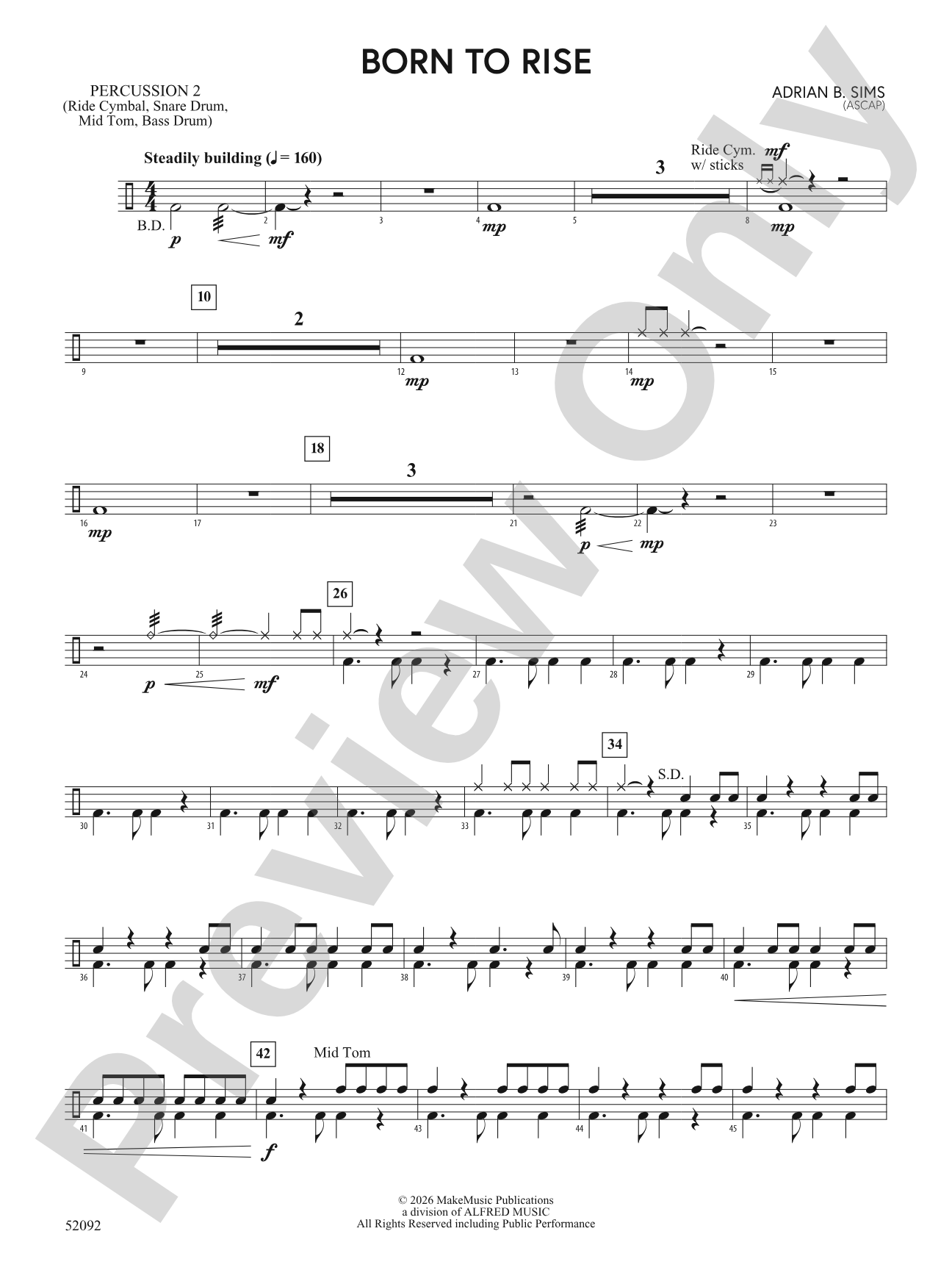BORN TO RISE/MYB: 2nd Percussion