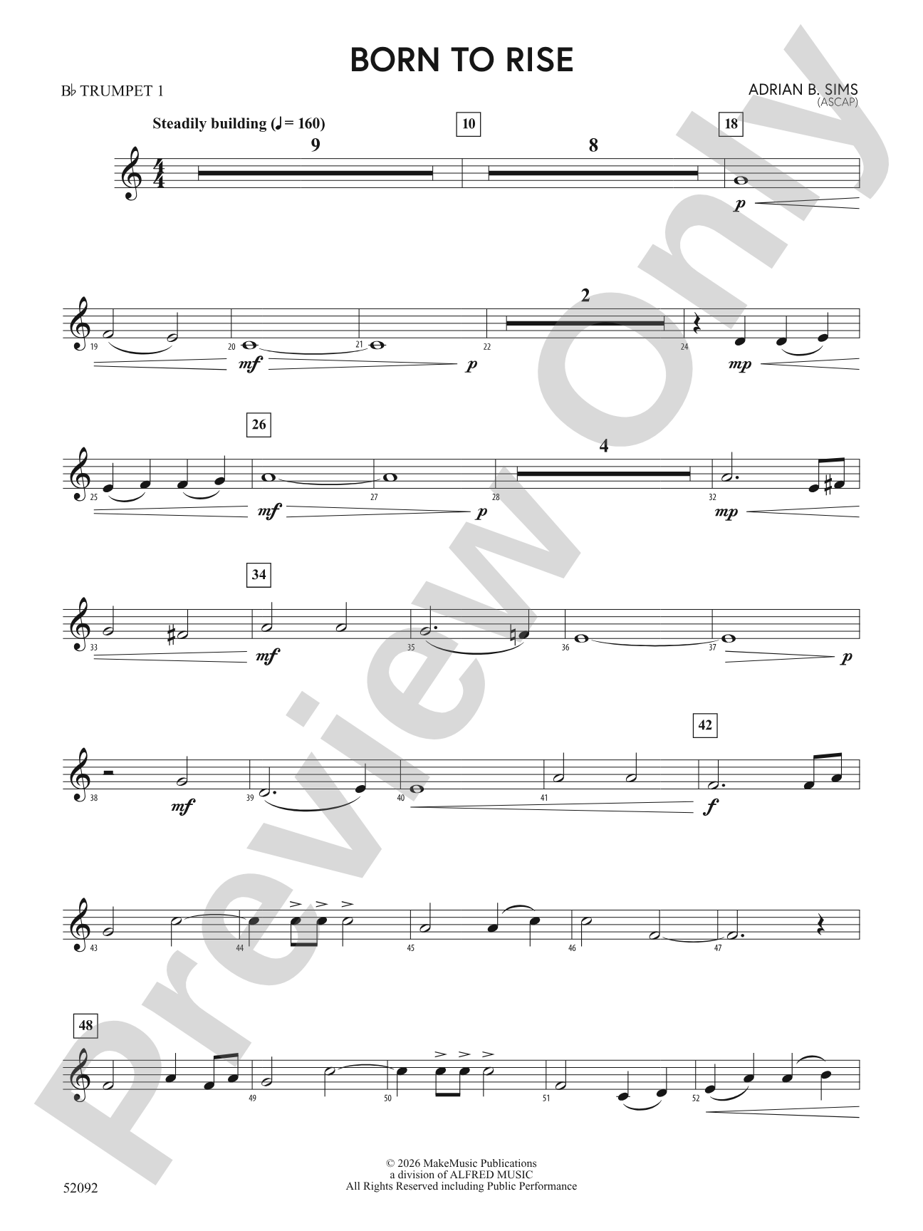BORN TO RISE/MYB: 1st B-flat Trumpet