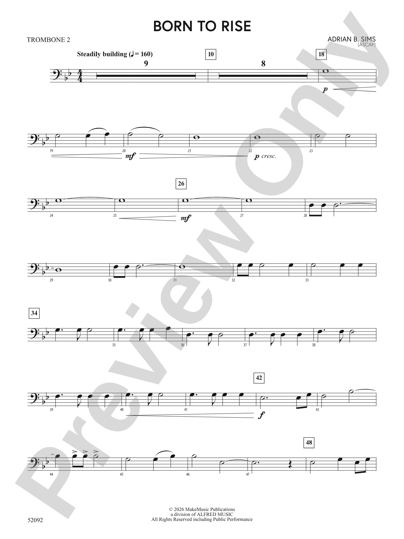 BORN TO RISE/MYB: 2nd Trombone