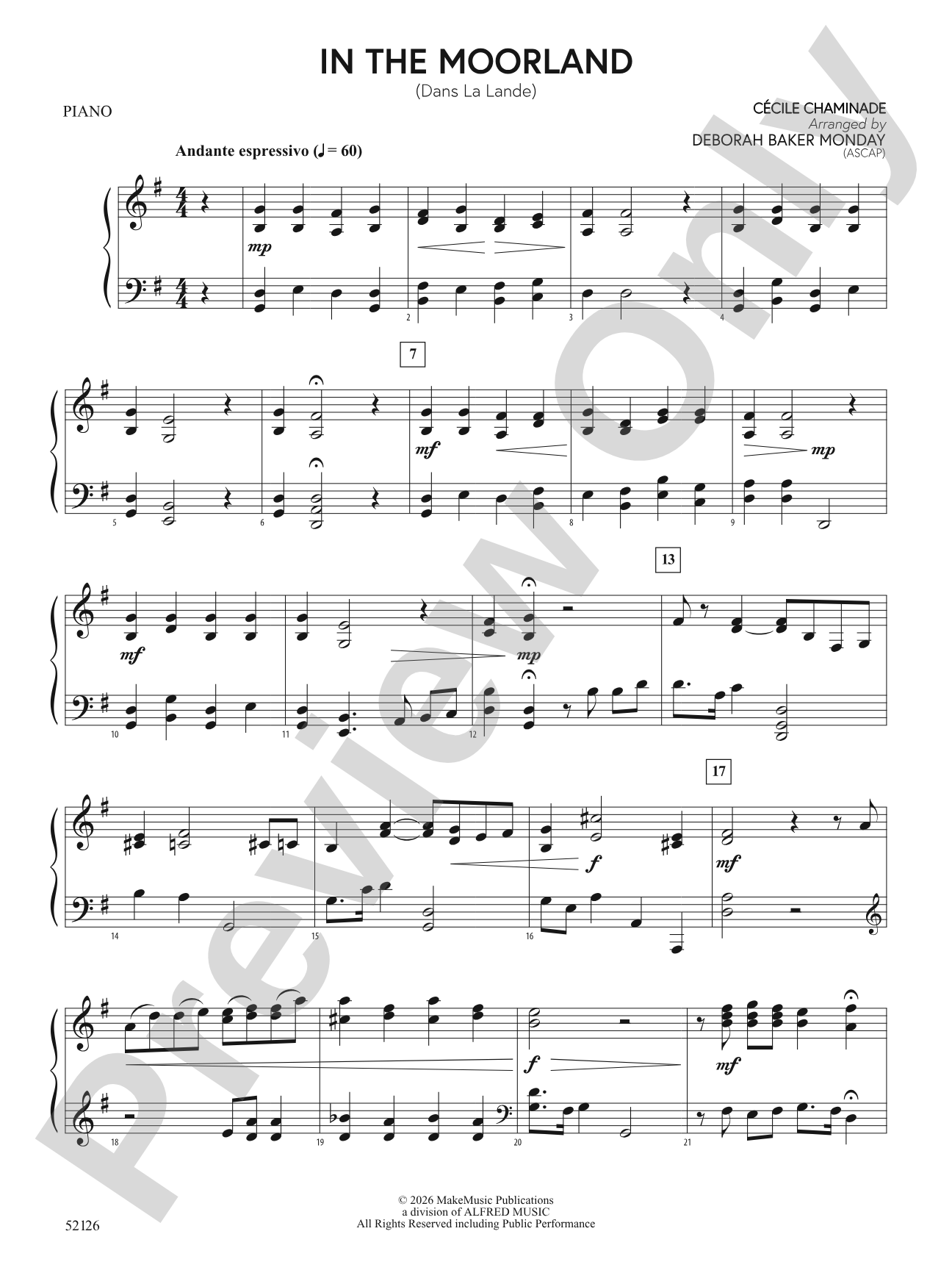 IN THE MOORLAND/MIS: Piano Accompaniment
