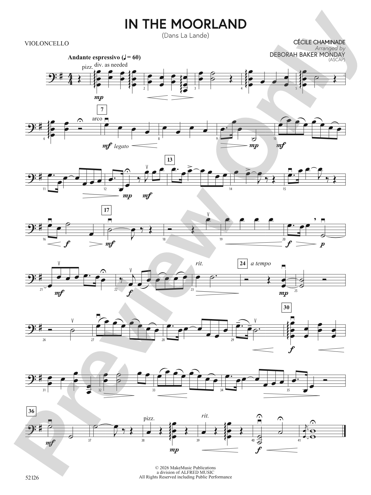 IN THE MOORLAND/MIS: Cello