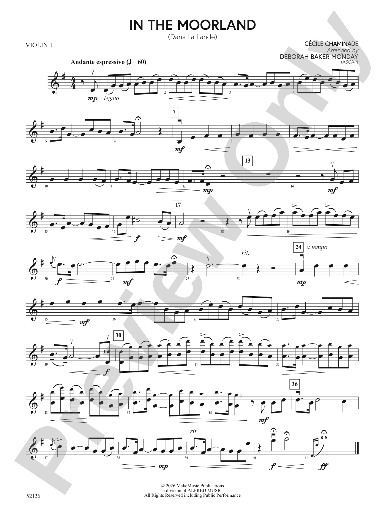 IN THE MOORLAND/MIS: 1st Violin
