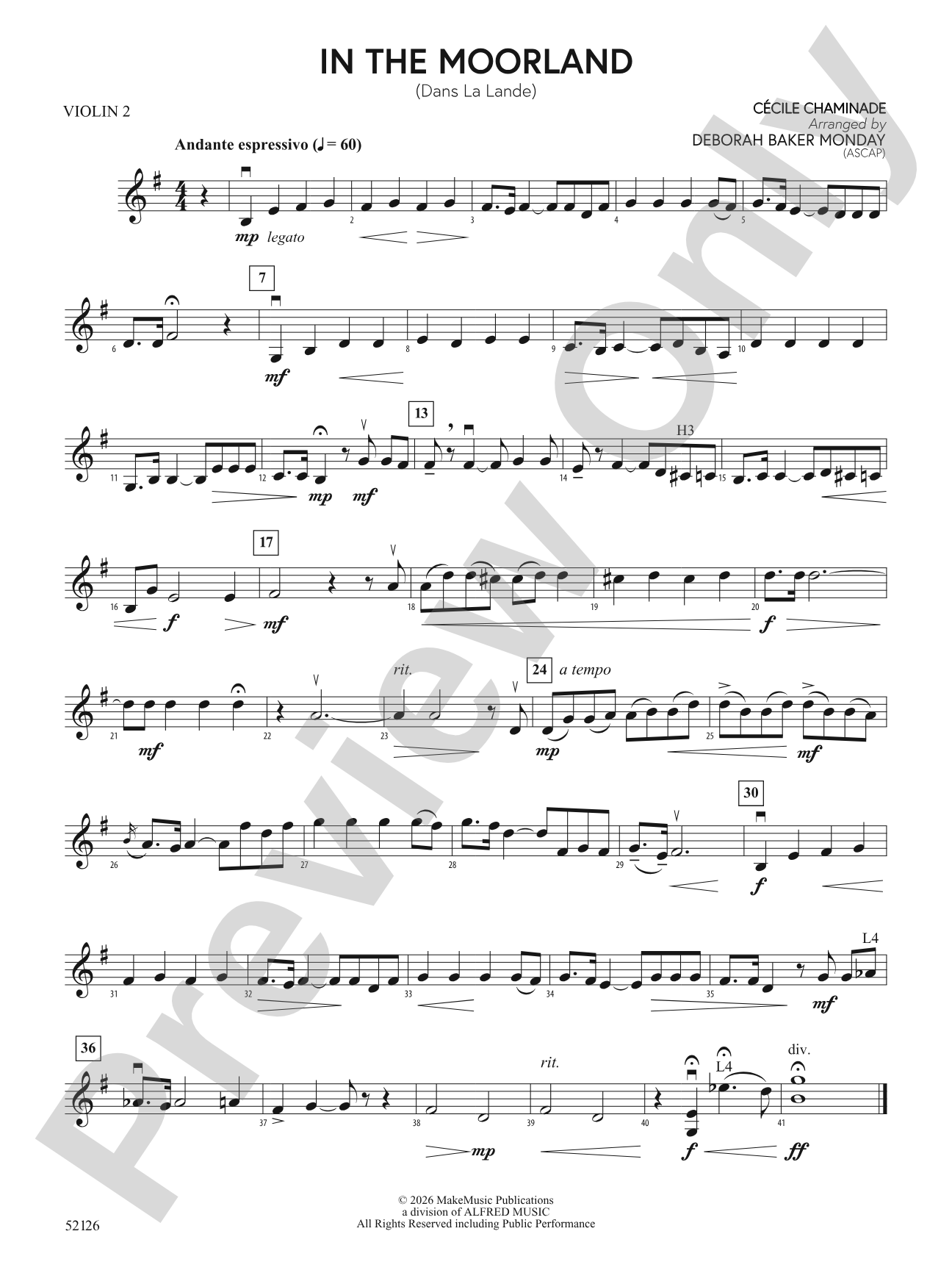 IN THE MOORLAND/MIS: 2nd Violin