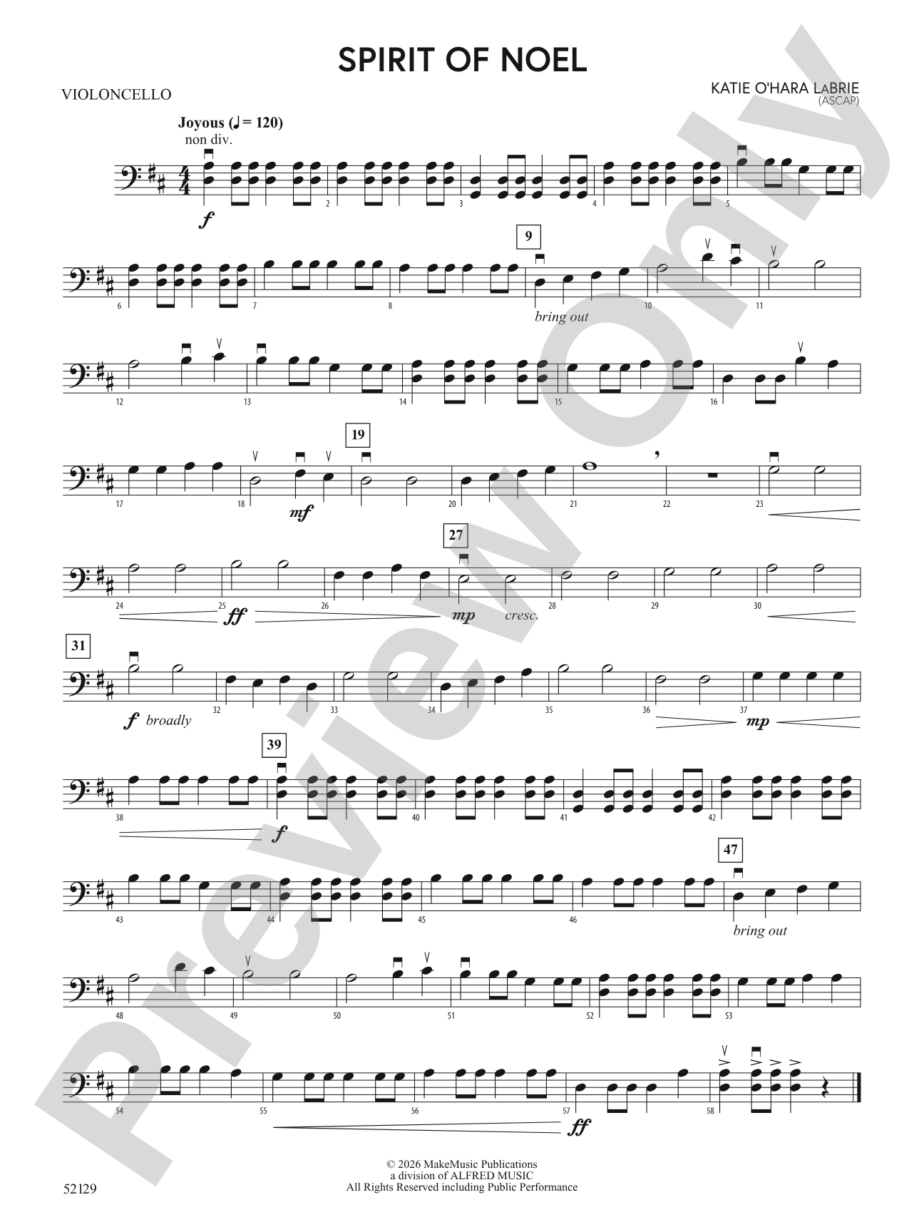 Spirit of Noel: Cello