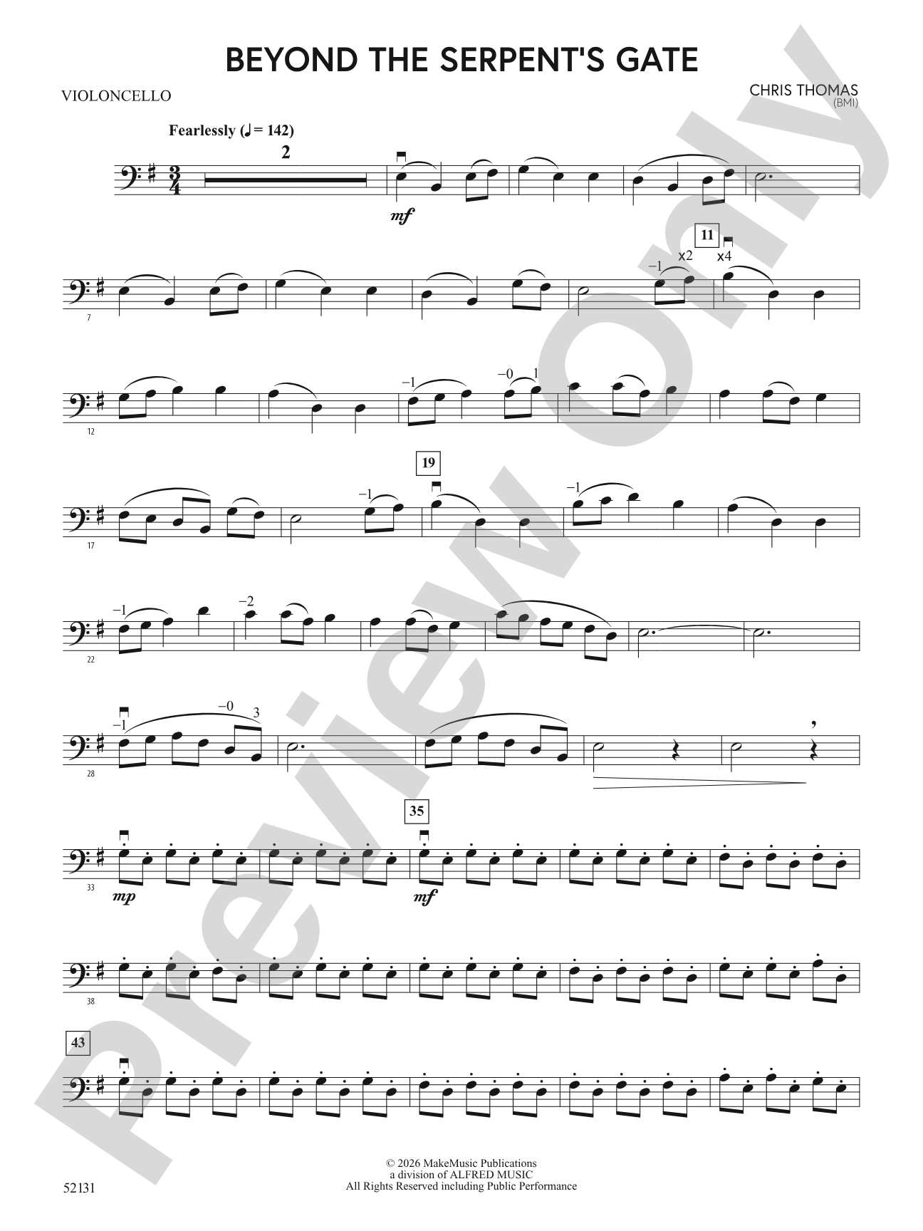 BEYOND THE SERPENTS GATE/MSY: Cello