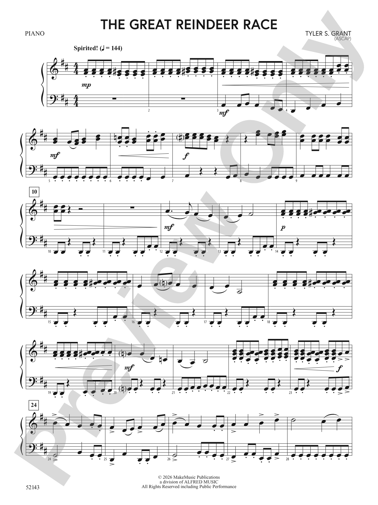 The Great Reindeer Race: Piano Accompaniment