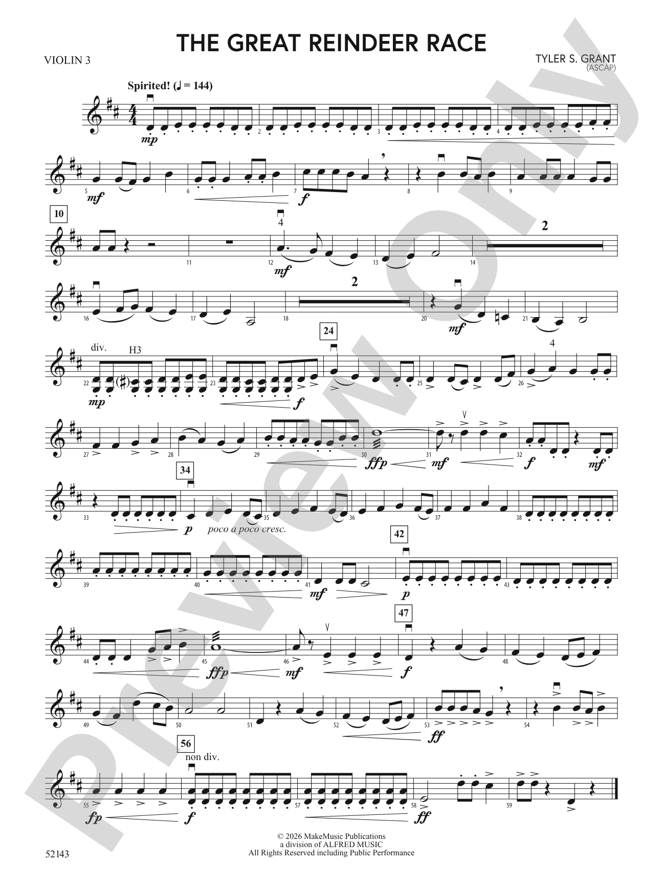 The Great Reindeer Race: 3rd Violin (Viola [TC])