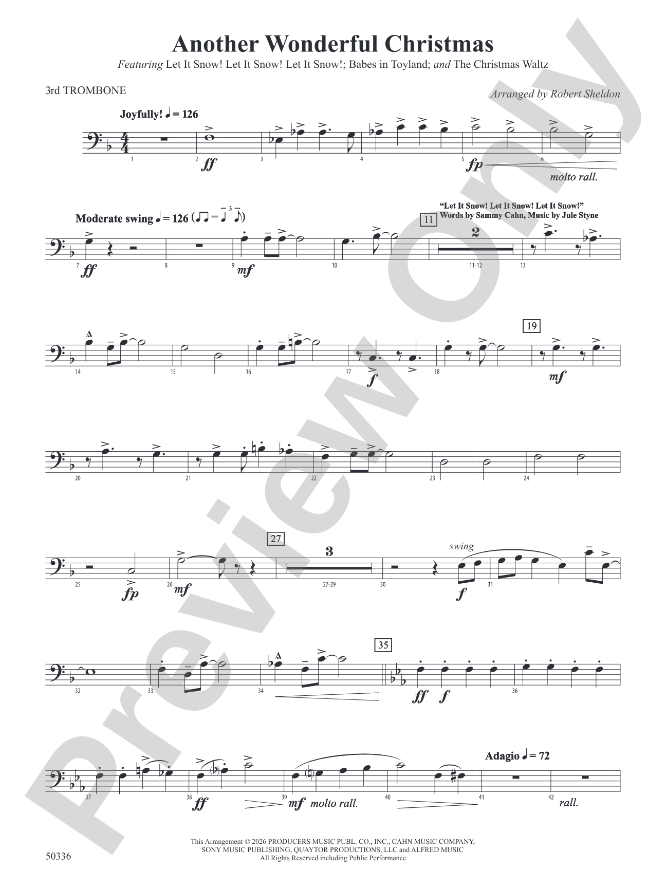 Another Wonderful Christmas: 3rd Trombone