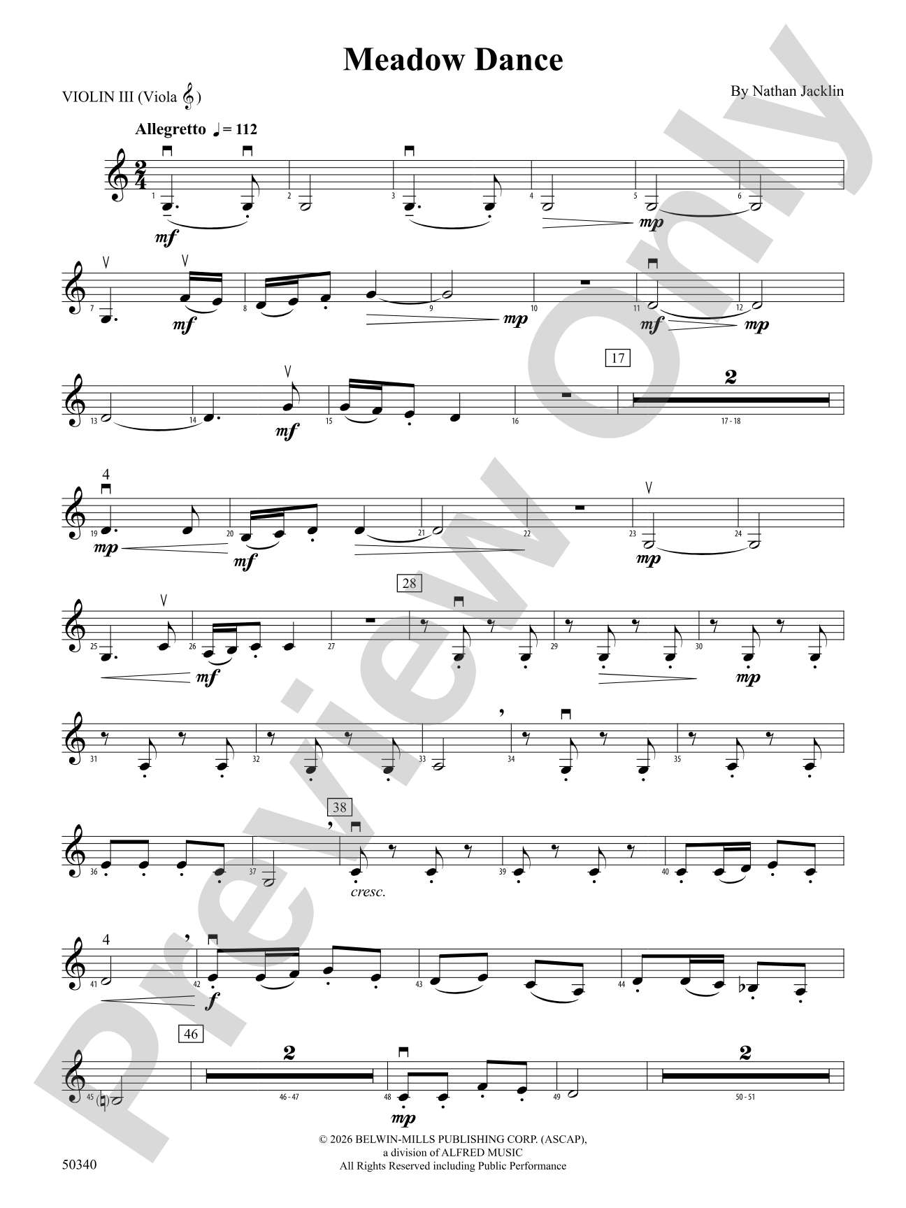 Meadow Dance: 3rd Violin (Viola [TC])