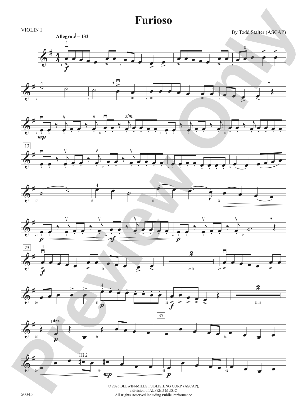 Furioso: 1st Violin