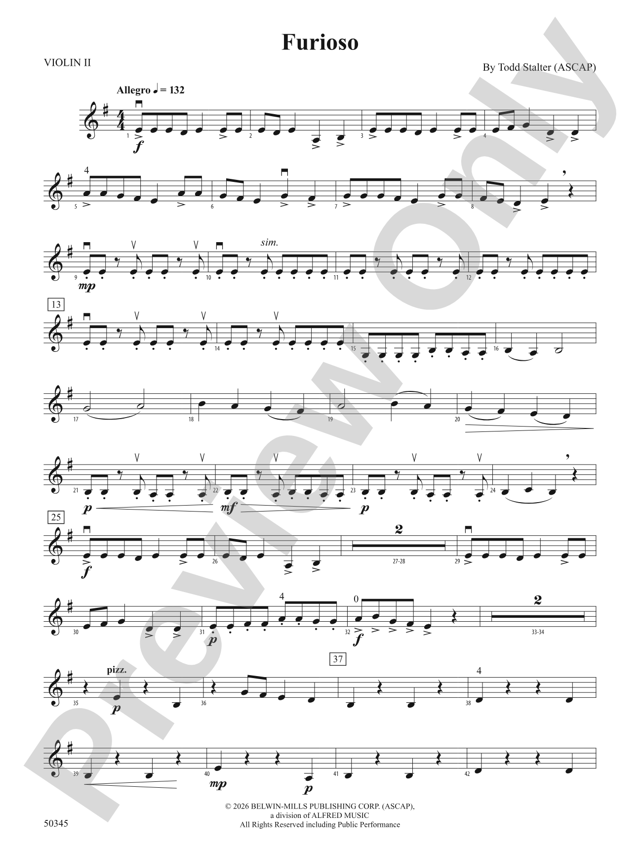 Furioso: 2nd Violin