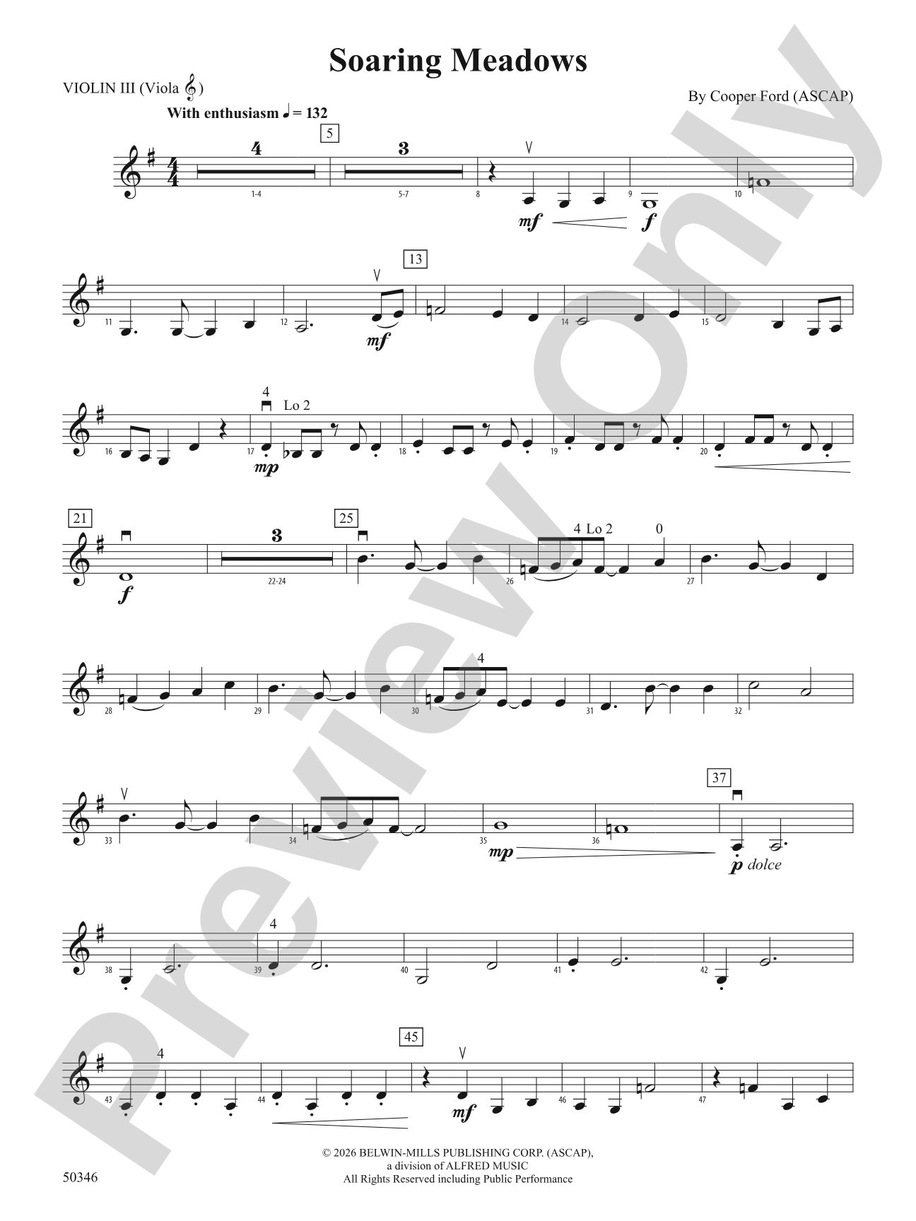 Soaring Meadows: 3rd Violin (Viola [TC])