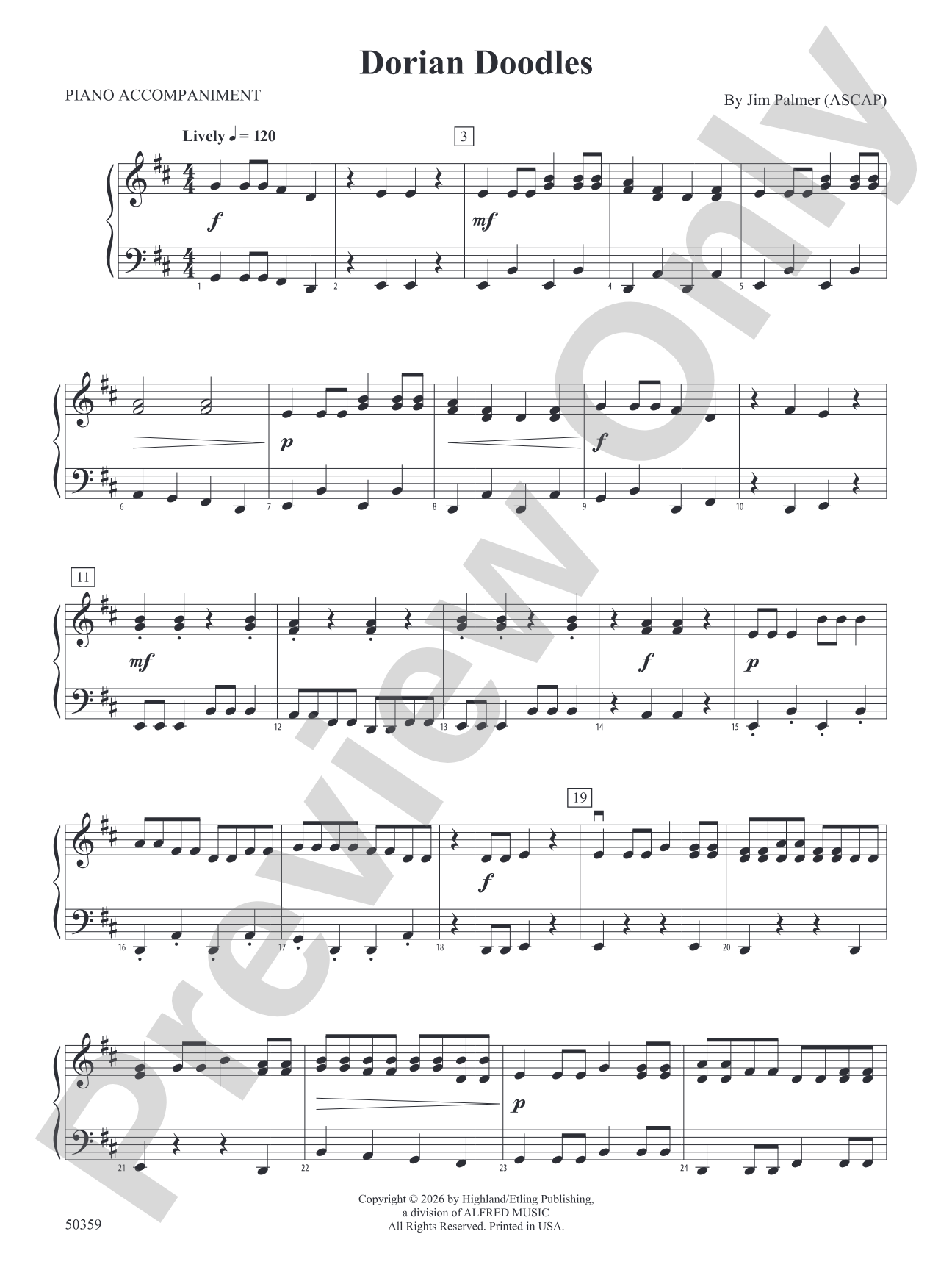 Dorian Doodles: Piano Accompaniment
