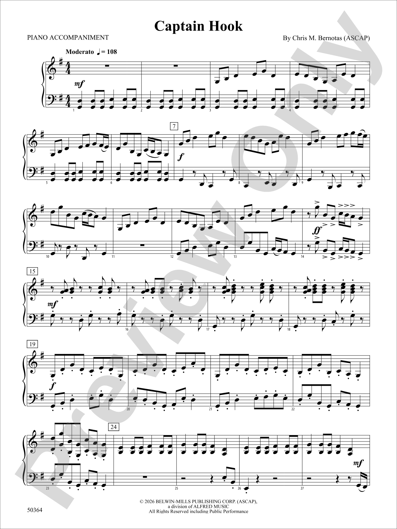 Captain Hook: Piano Accompaniment