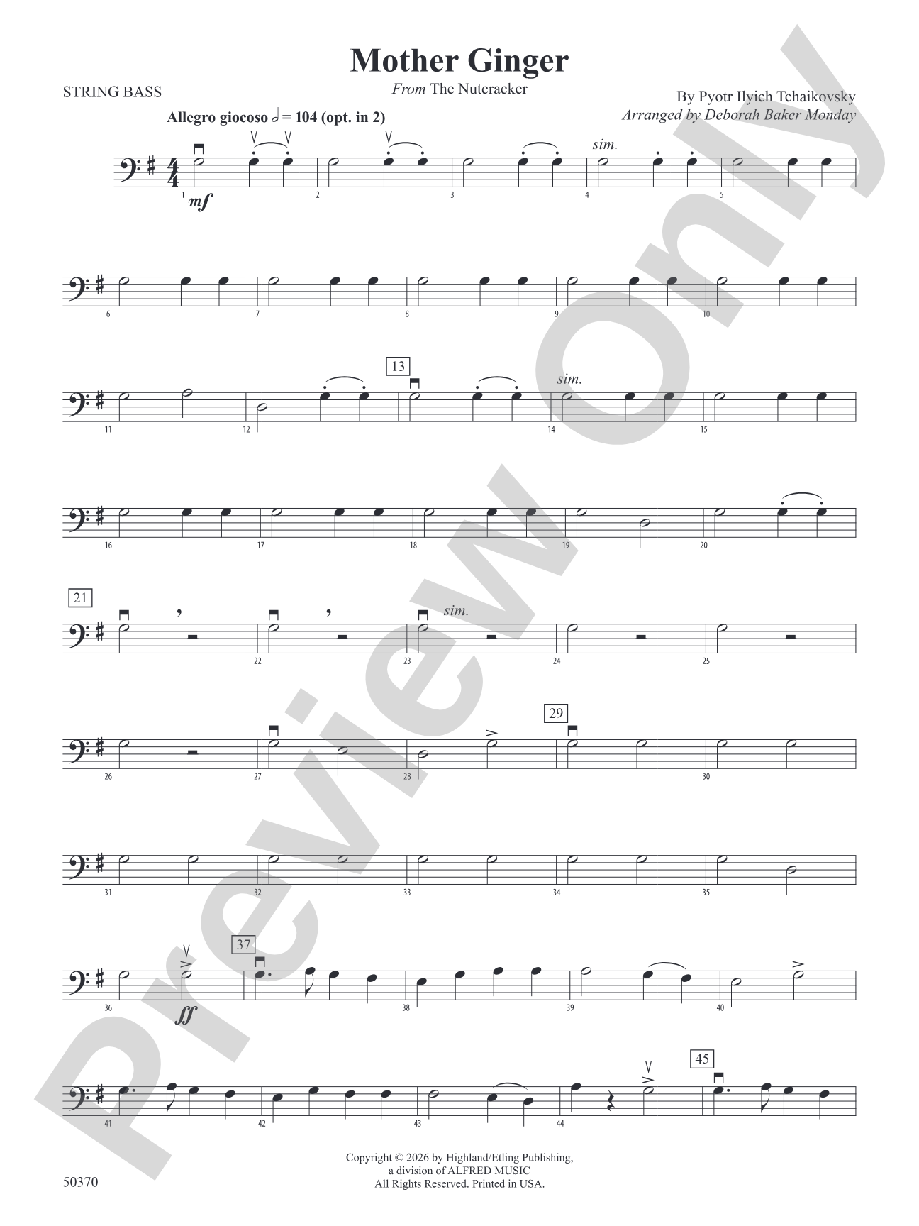 Mother Ginger: String Bass
