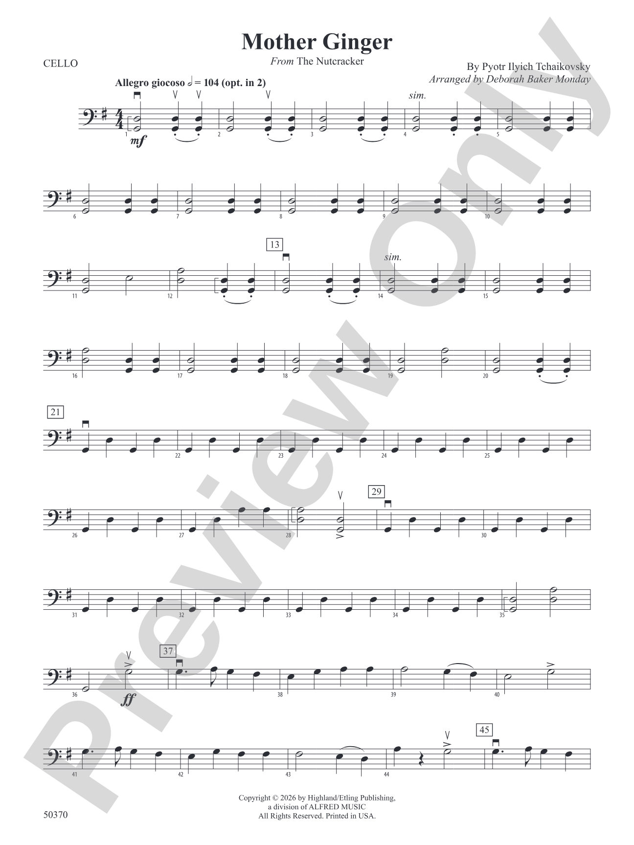 Mother Ginger: Cello