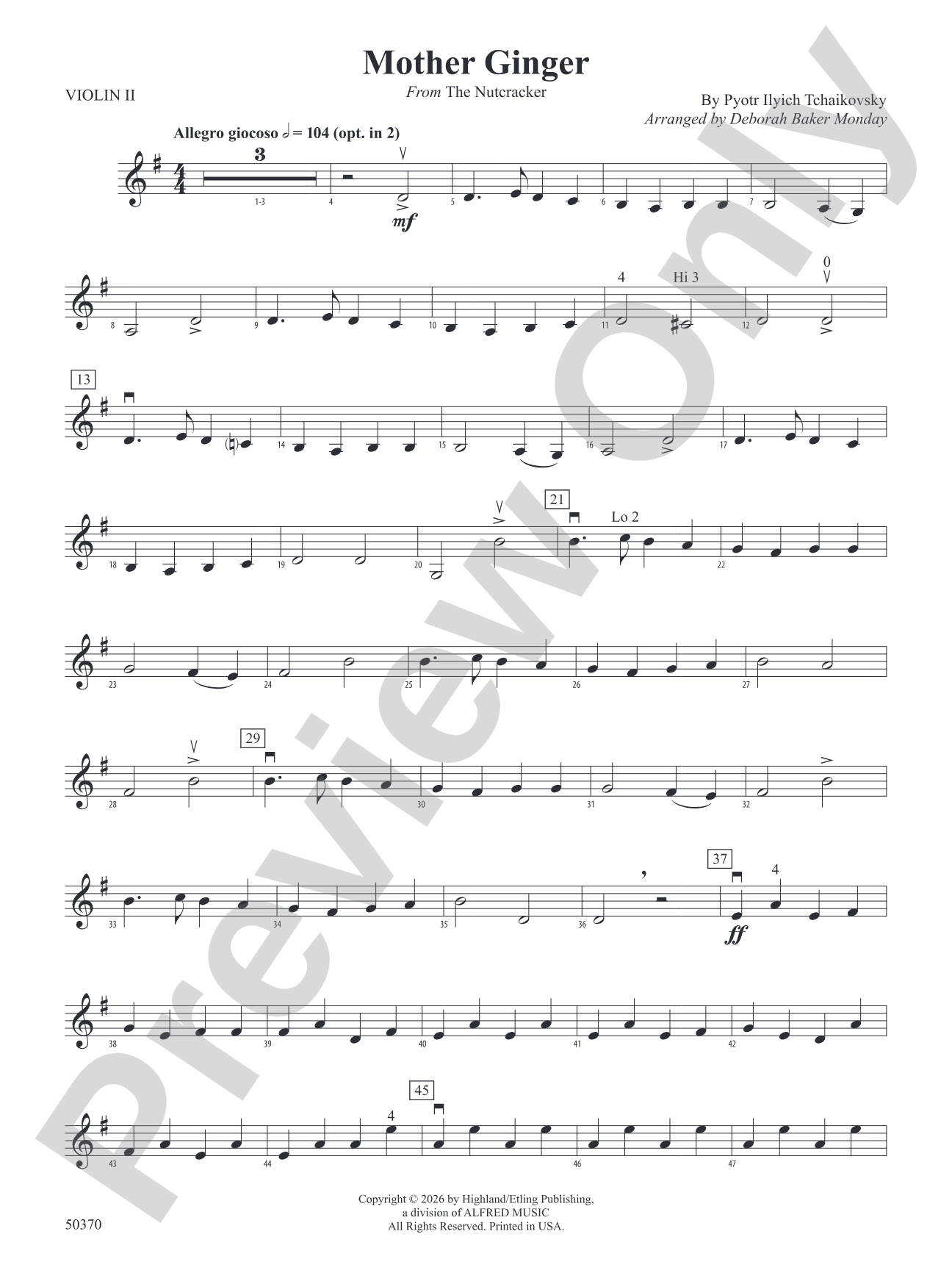 Mother Ginger: 2nd Violin