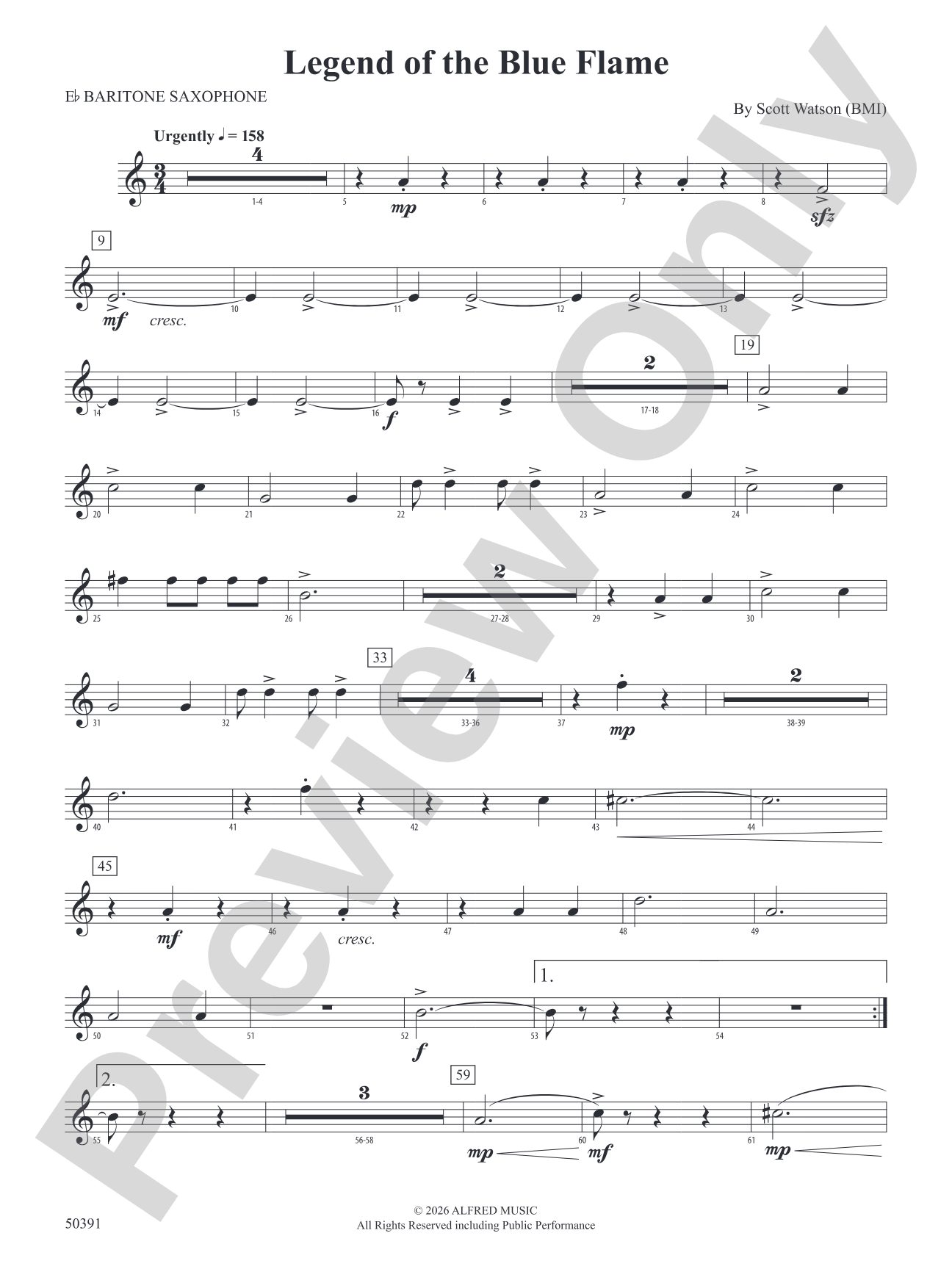 Legend of the Blue Flame: E-flat Baritone Saxophone