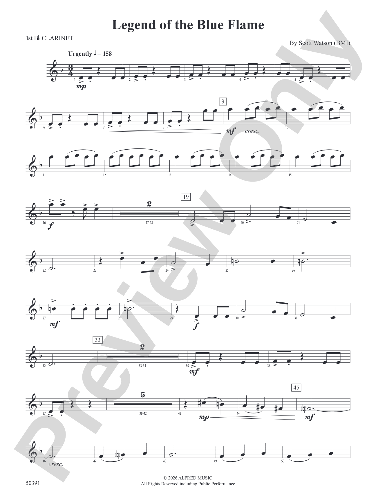 Legend of the Blue Flame: 1st B-flat Clarinet
