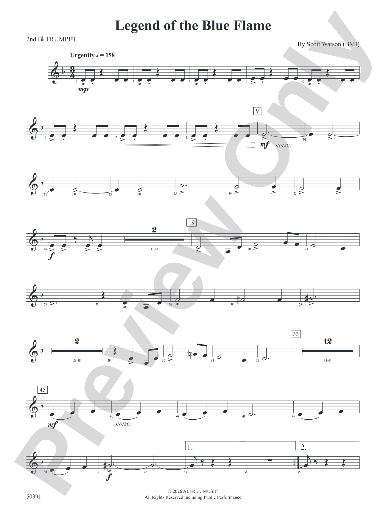 Legend of the Blue Flame: 2nd B-flat Trumpet