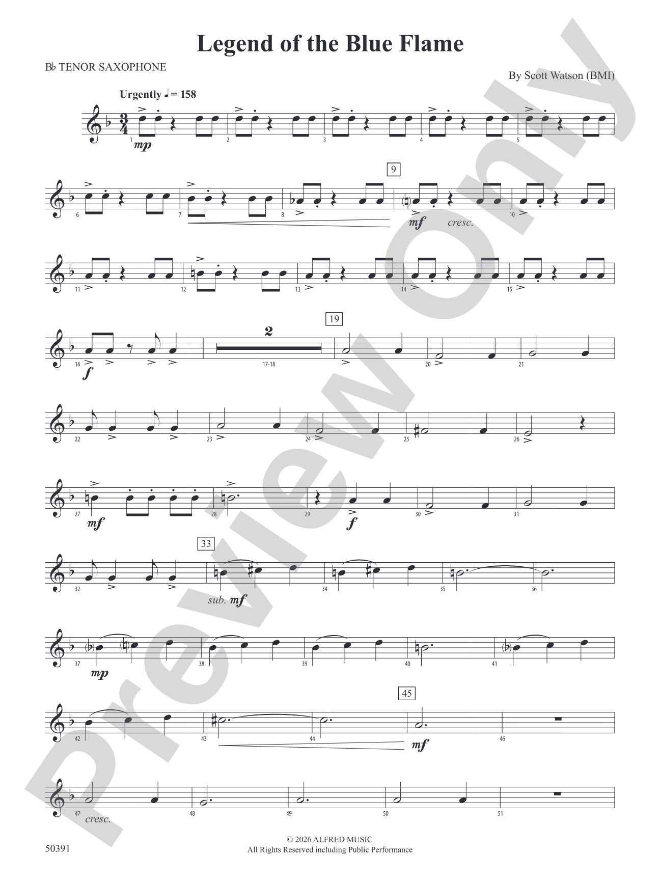 Legend of the Blue Flame: B-flat Tenor Saxophone