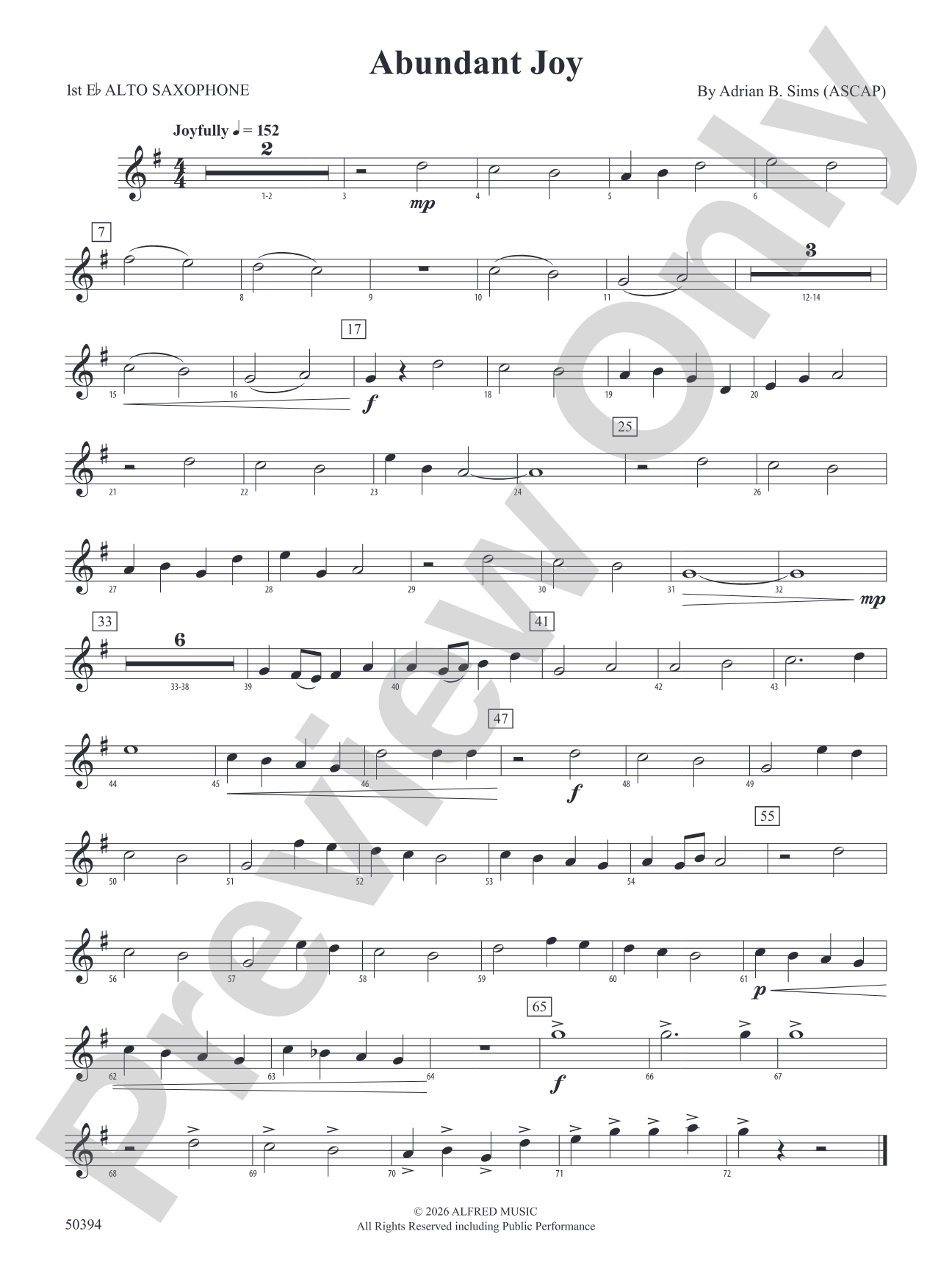 Abundant Joy: E-flat Alto Saxophone