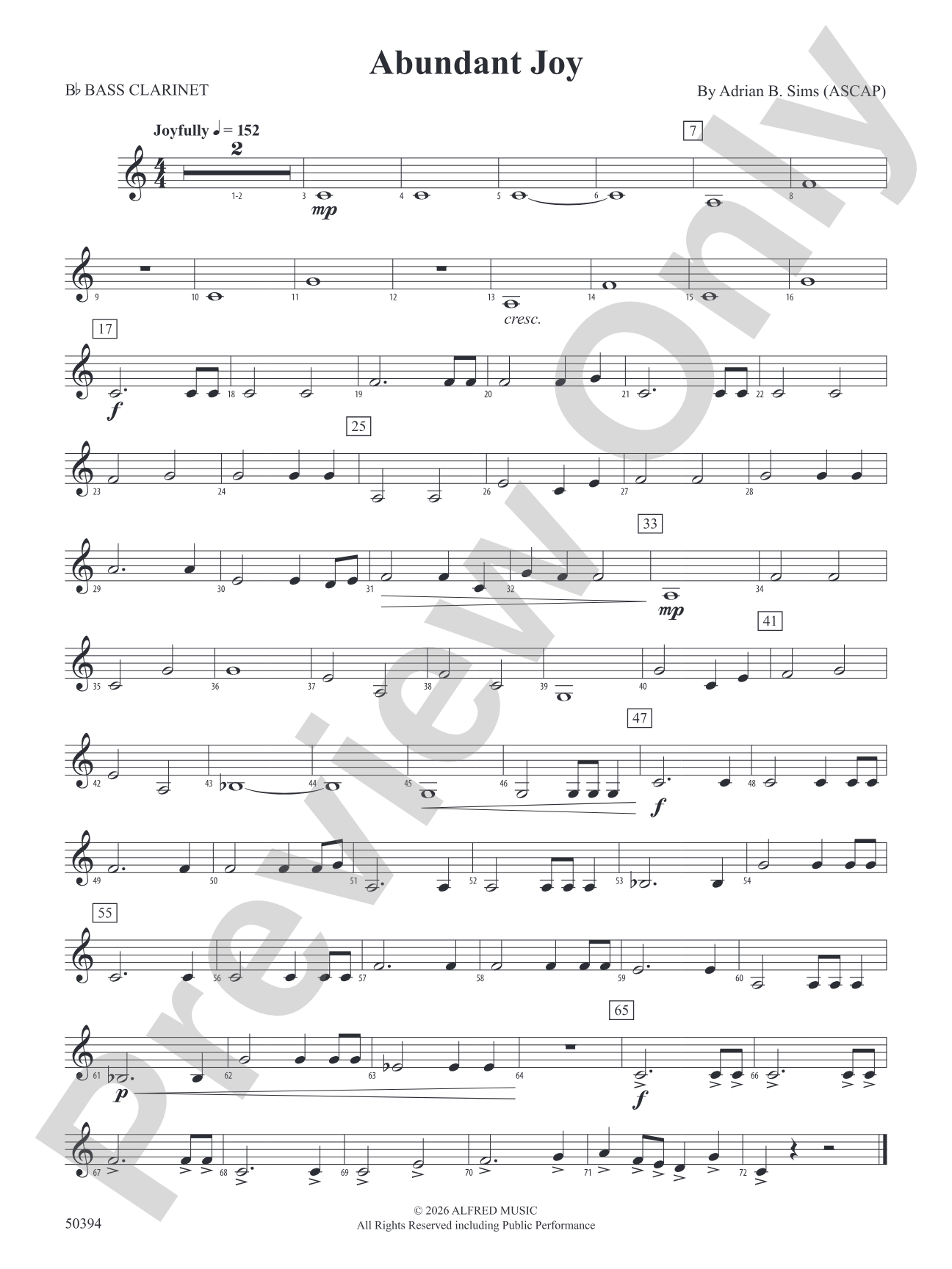Abundant Joy: B-flat Bass Clarinet