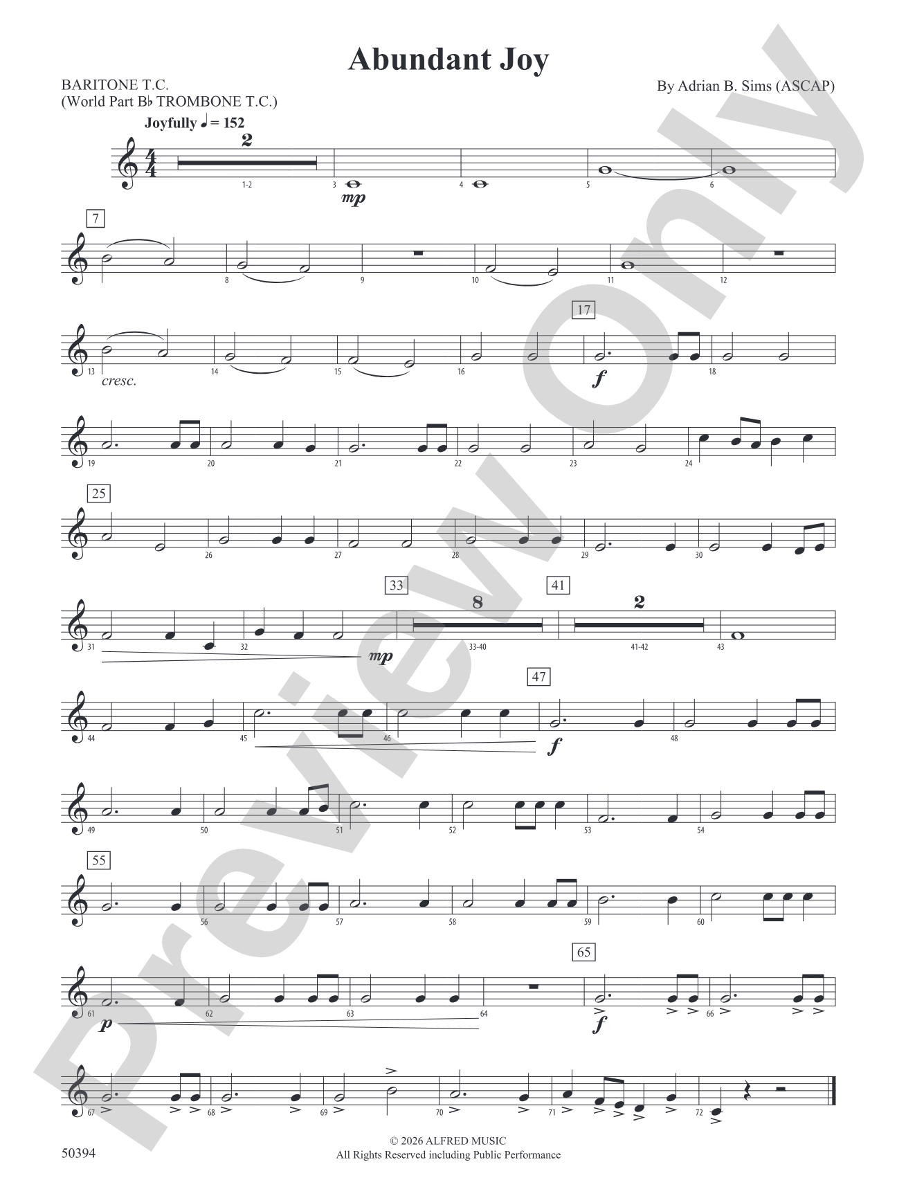 Abundant Joy: Baritone T.C.
