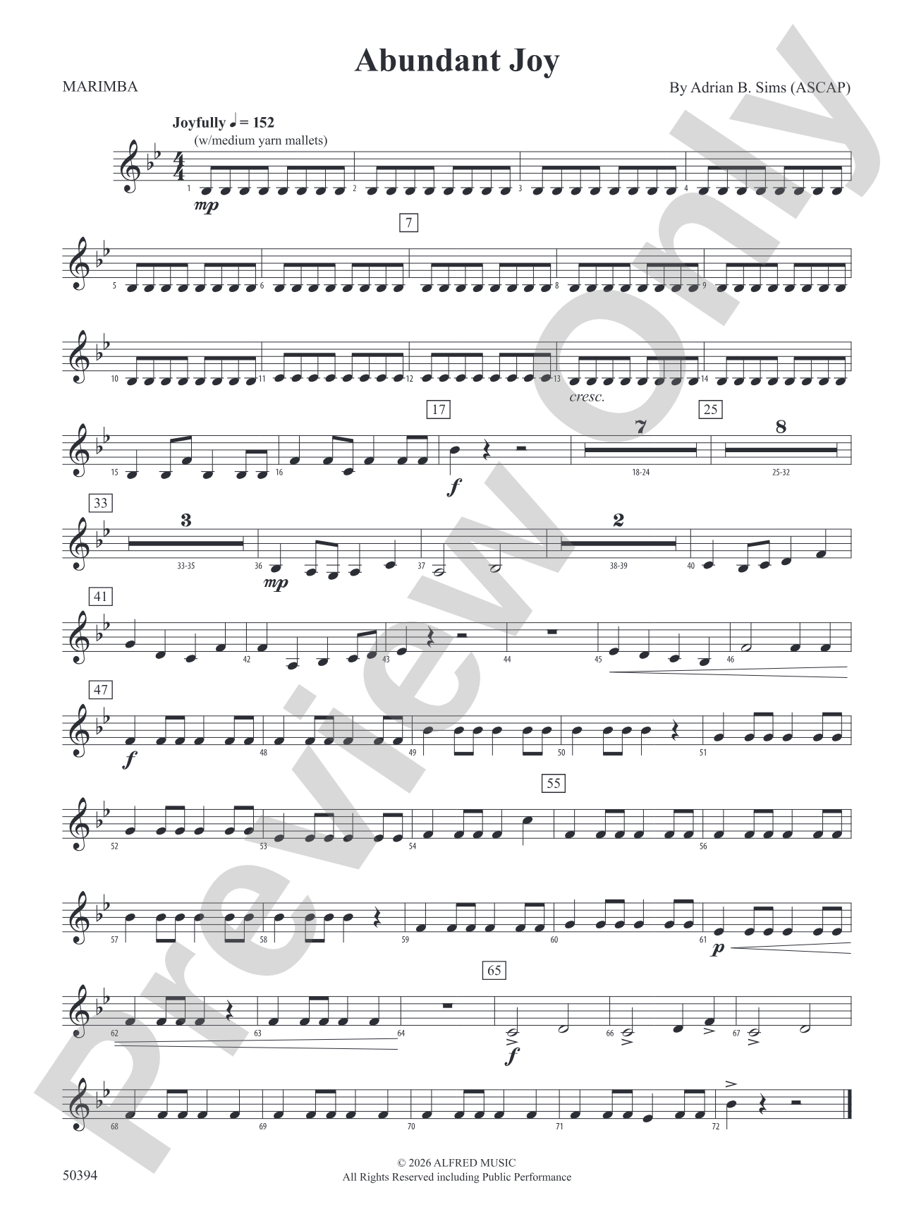 Abundant Joy: 2nd Mallet Percussion