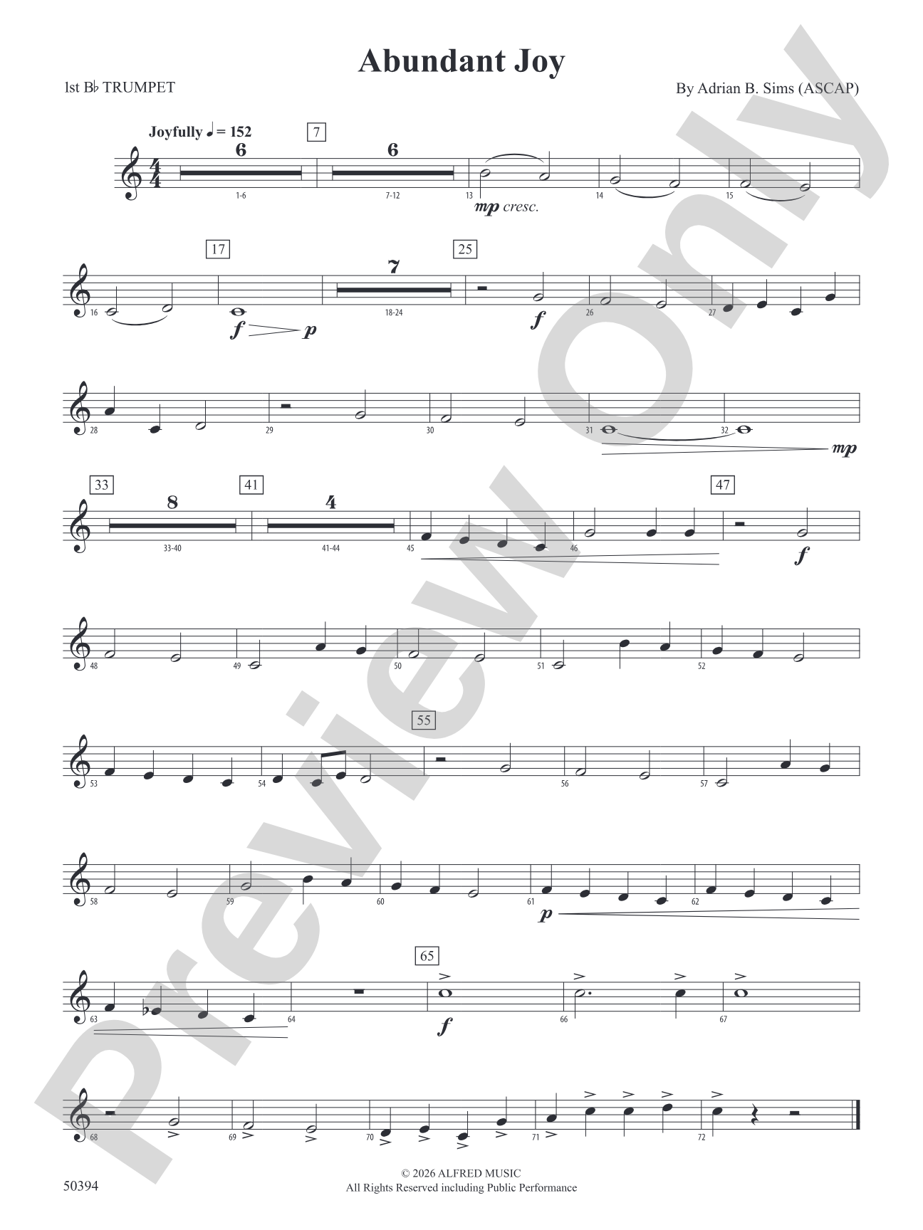 Abundant Joy: 1st B-flat Trumpet